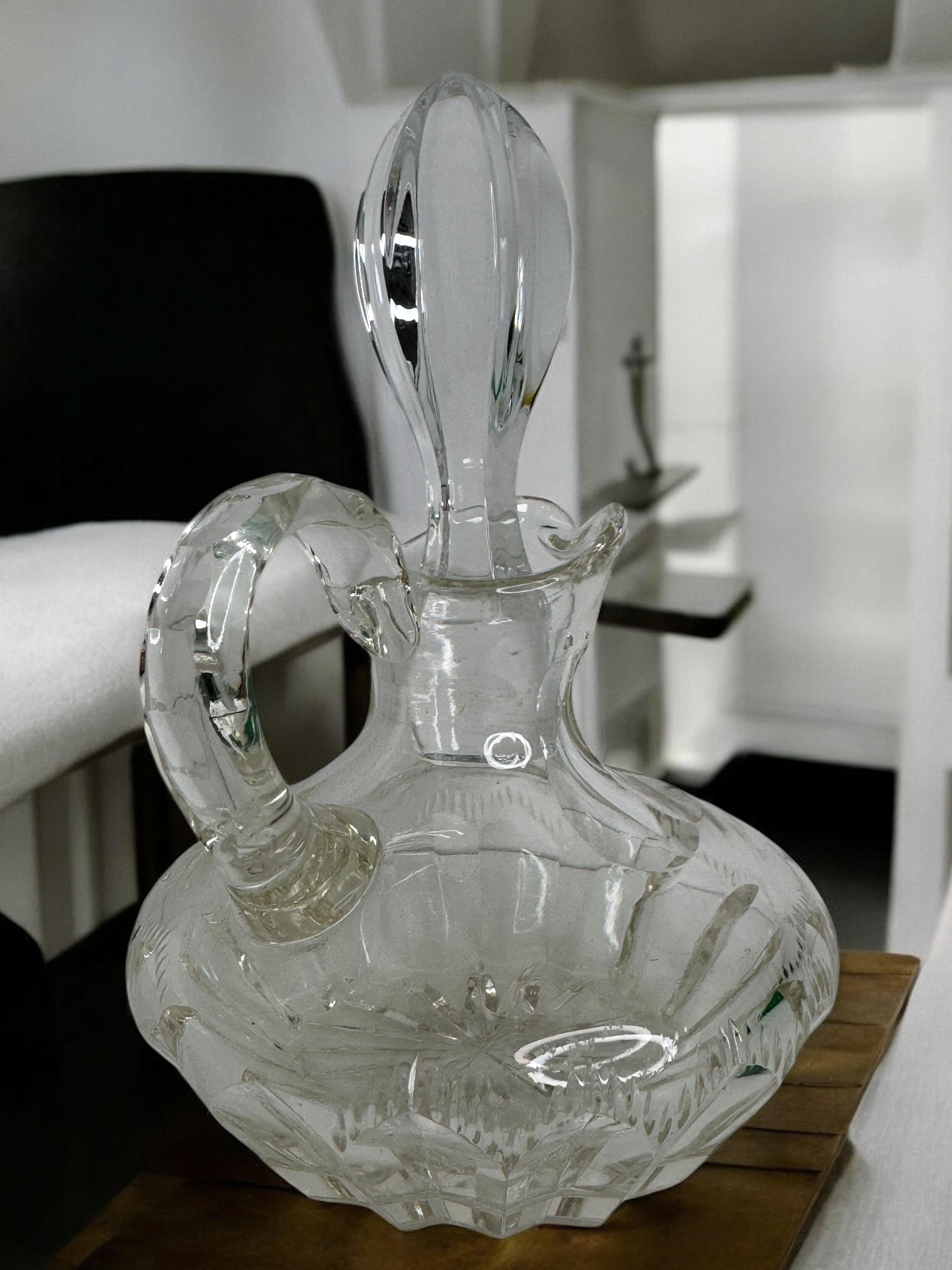 Beautiful Crystal Glass Decanter, vintage Germany 1960s For Sale 4