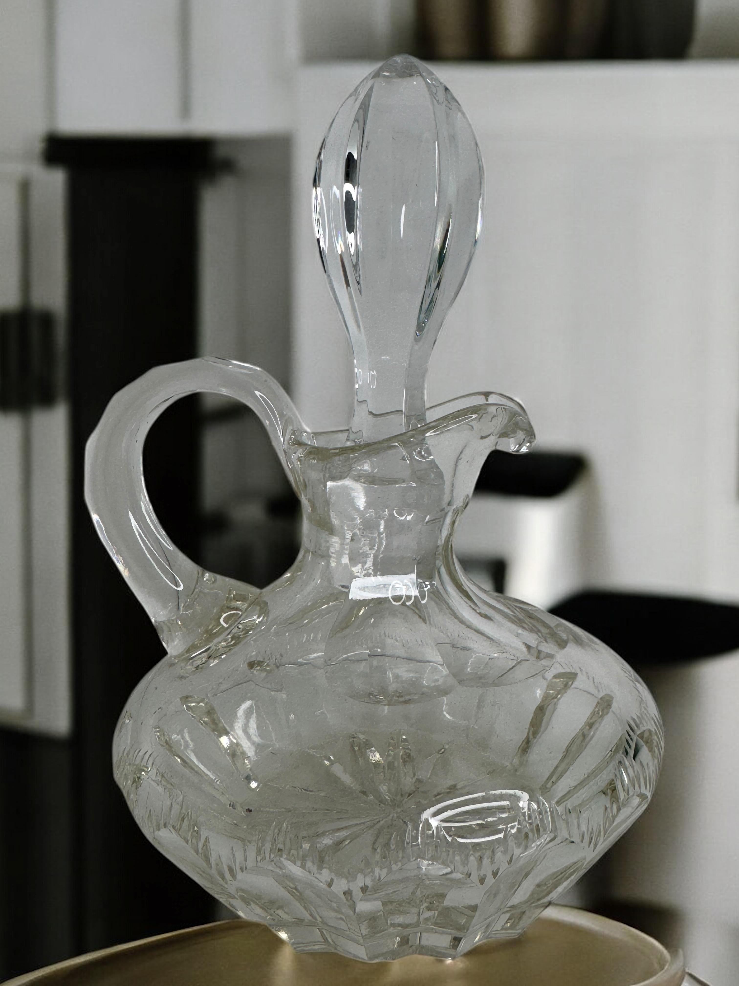 Beautiful Crystal Glass Decanter, vintage Germany 1960s For Sale 5