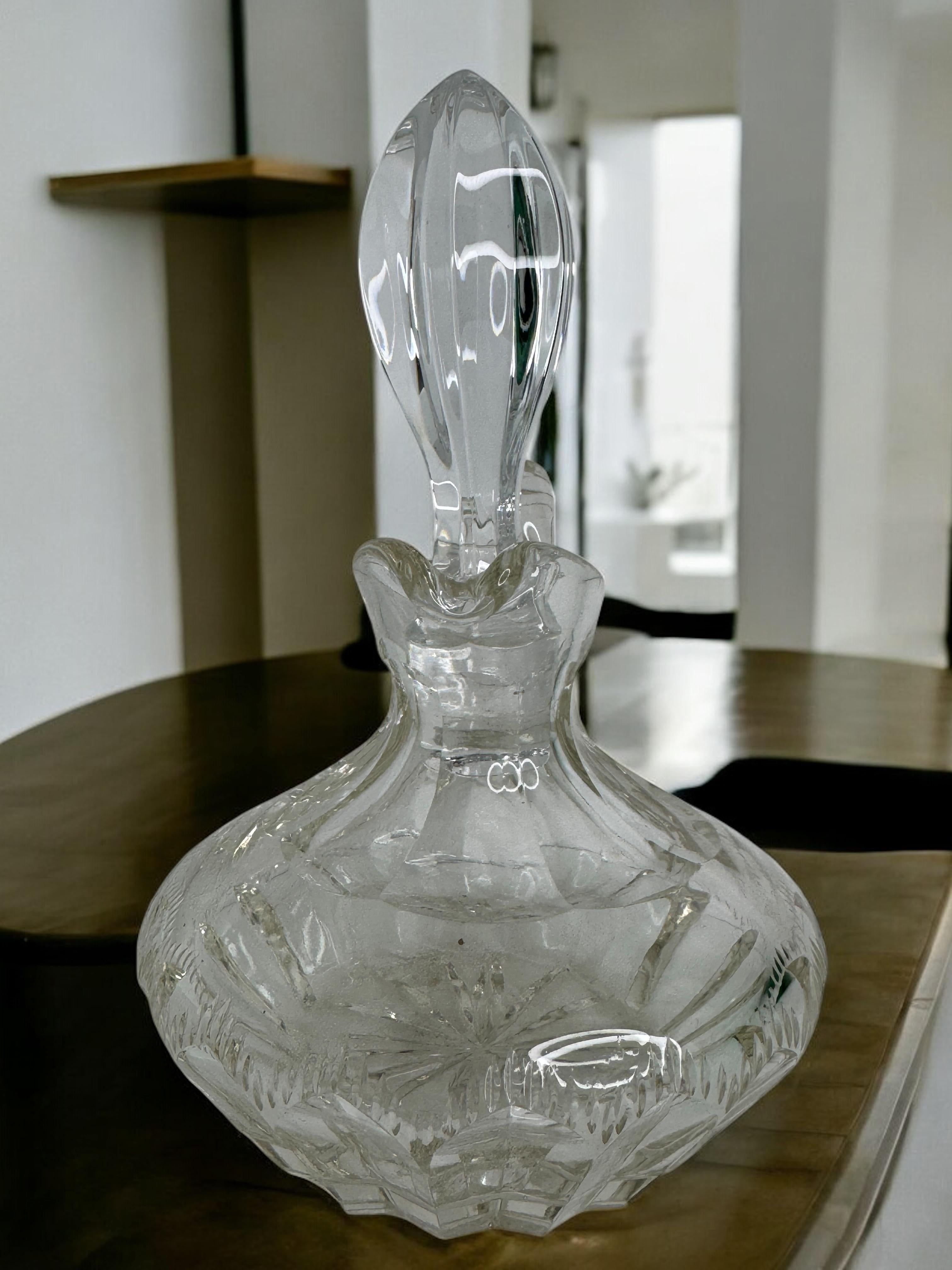 Beautiful Crystal Glass Decanter, vintage Germany 1960s For Sale 7