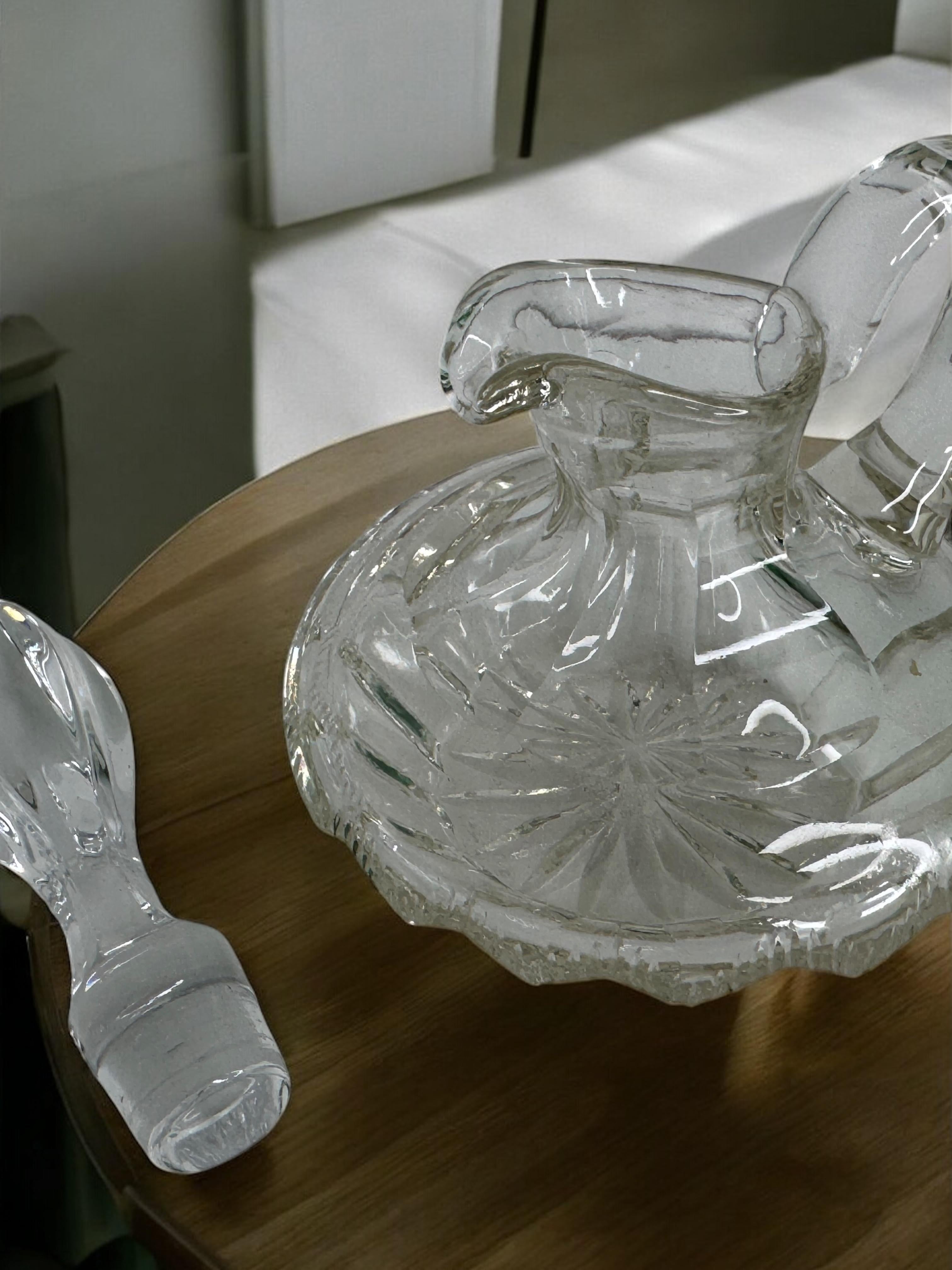 Beautiful Crystal Glass Decanter, vintage Germany 1960s For Sale 8