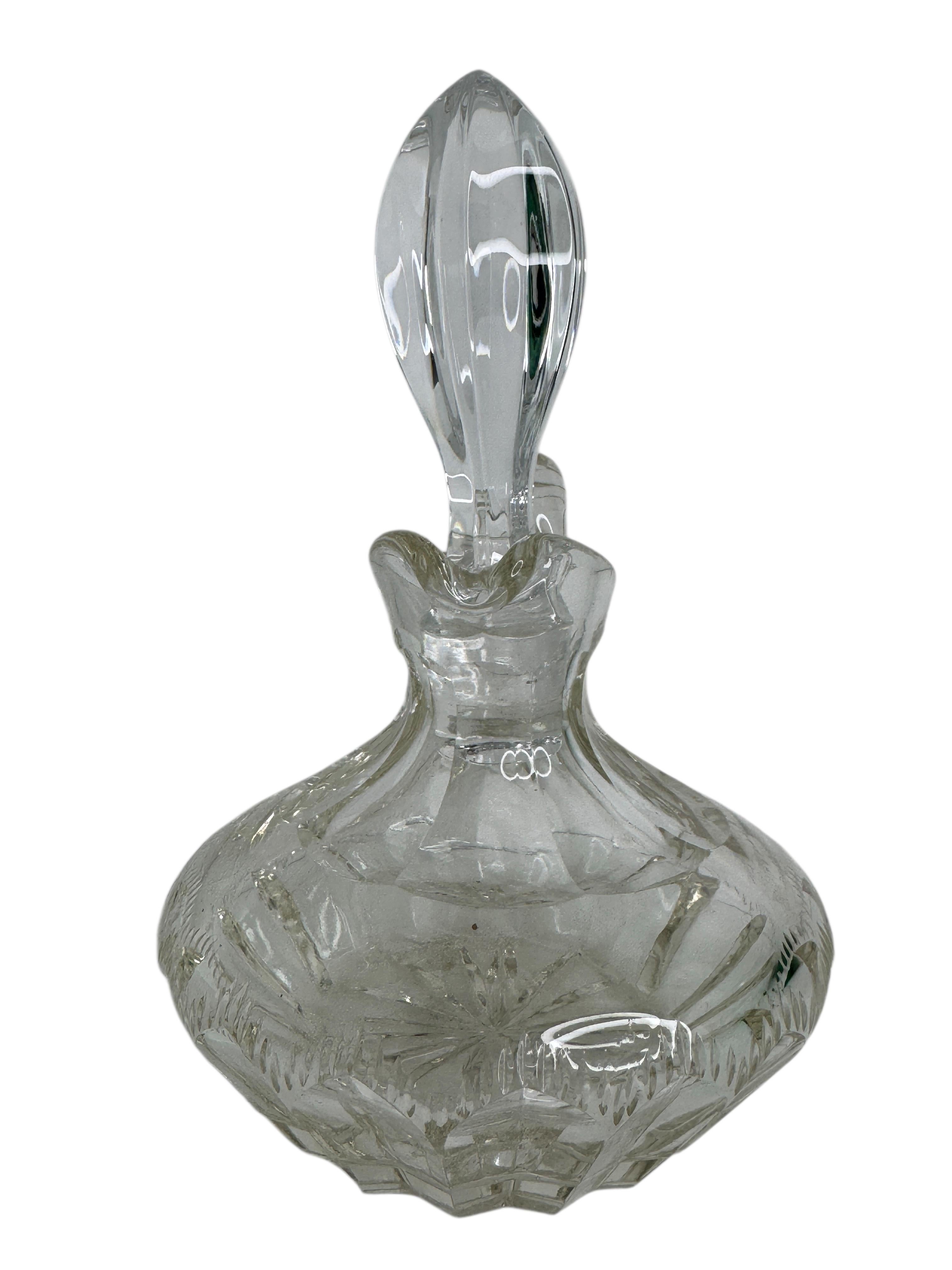 Mid-20th Century Beautiful Crystal Glass Decanter, vintage Germany 1960s For Sale