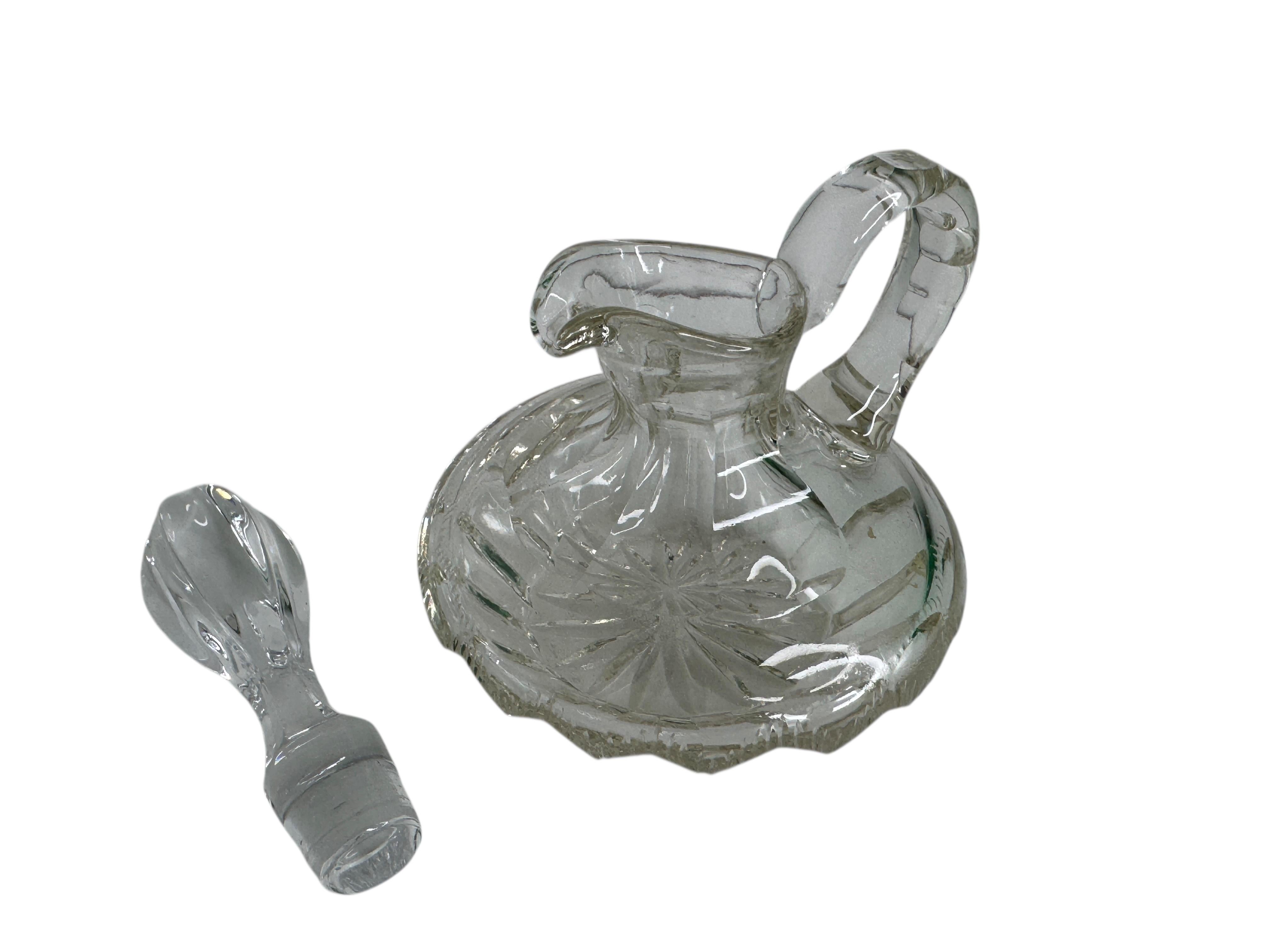 Art Glass Beautiful Crystal Glass Decanter, vintage Germany 1960s For Sale