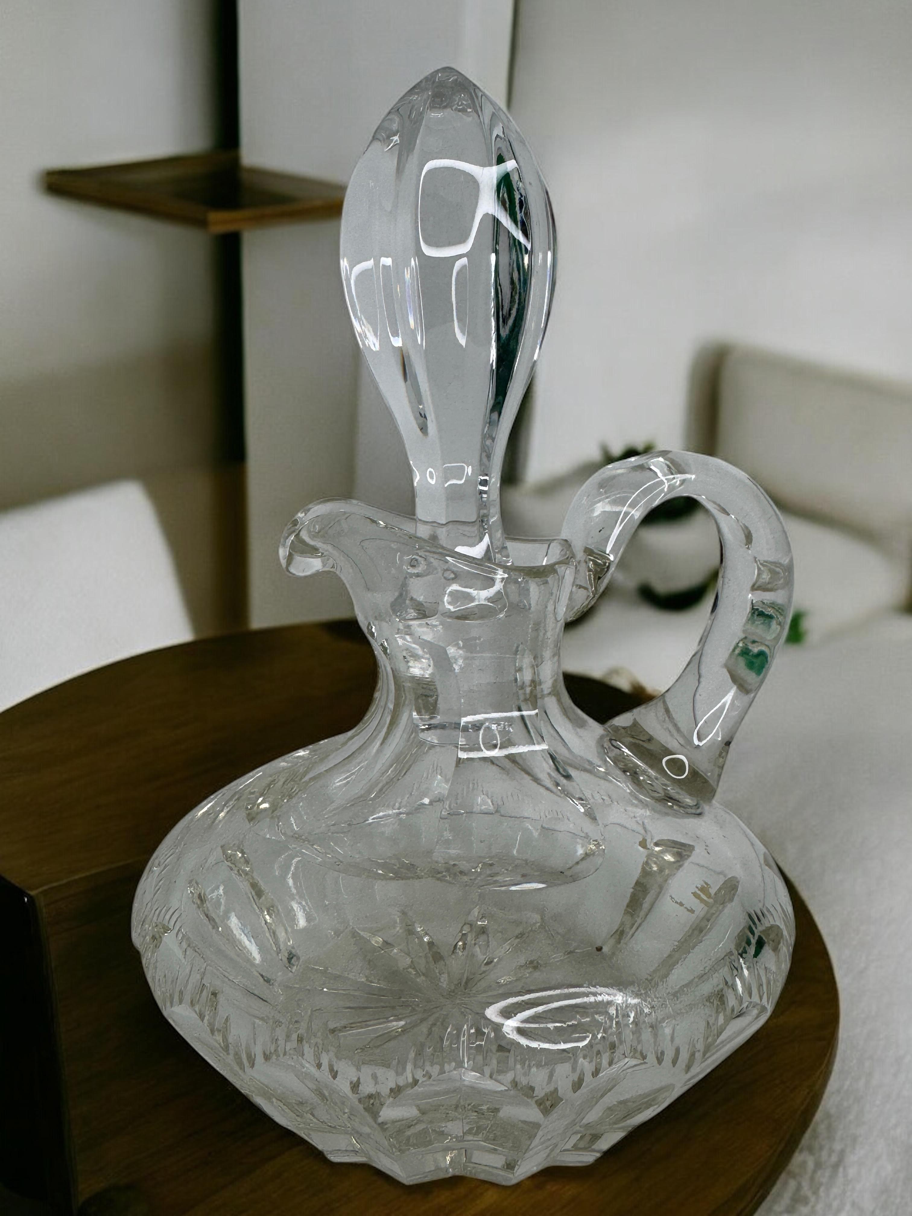 Beautiful Crystal Glass Decanter, vintage Germany 1960s For Sale 2