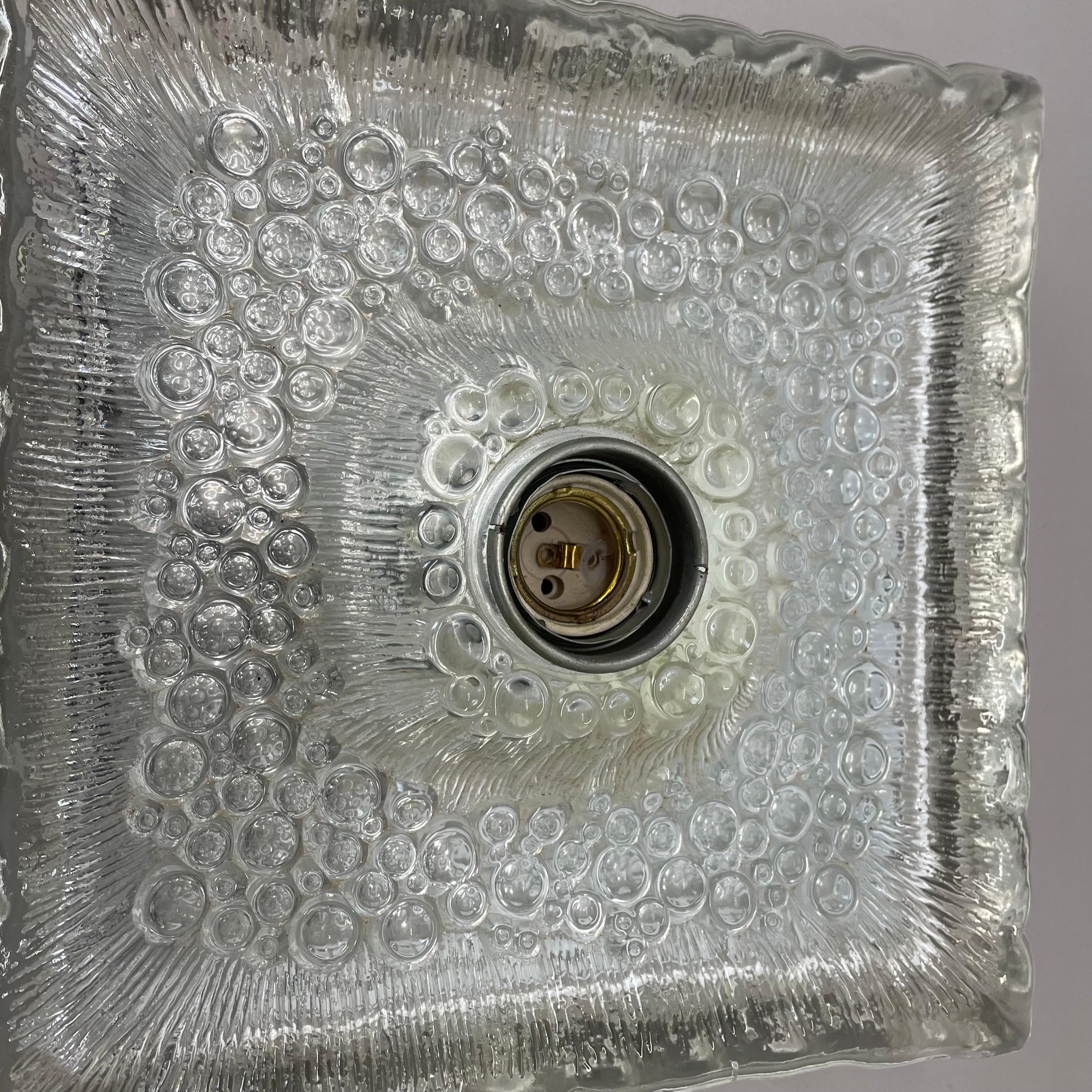 schöne CUBIC Eisglas-Wandleuchte von Hillebrand Lights, Deutschland, 1970er im Angebot 5