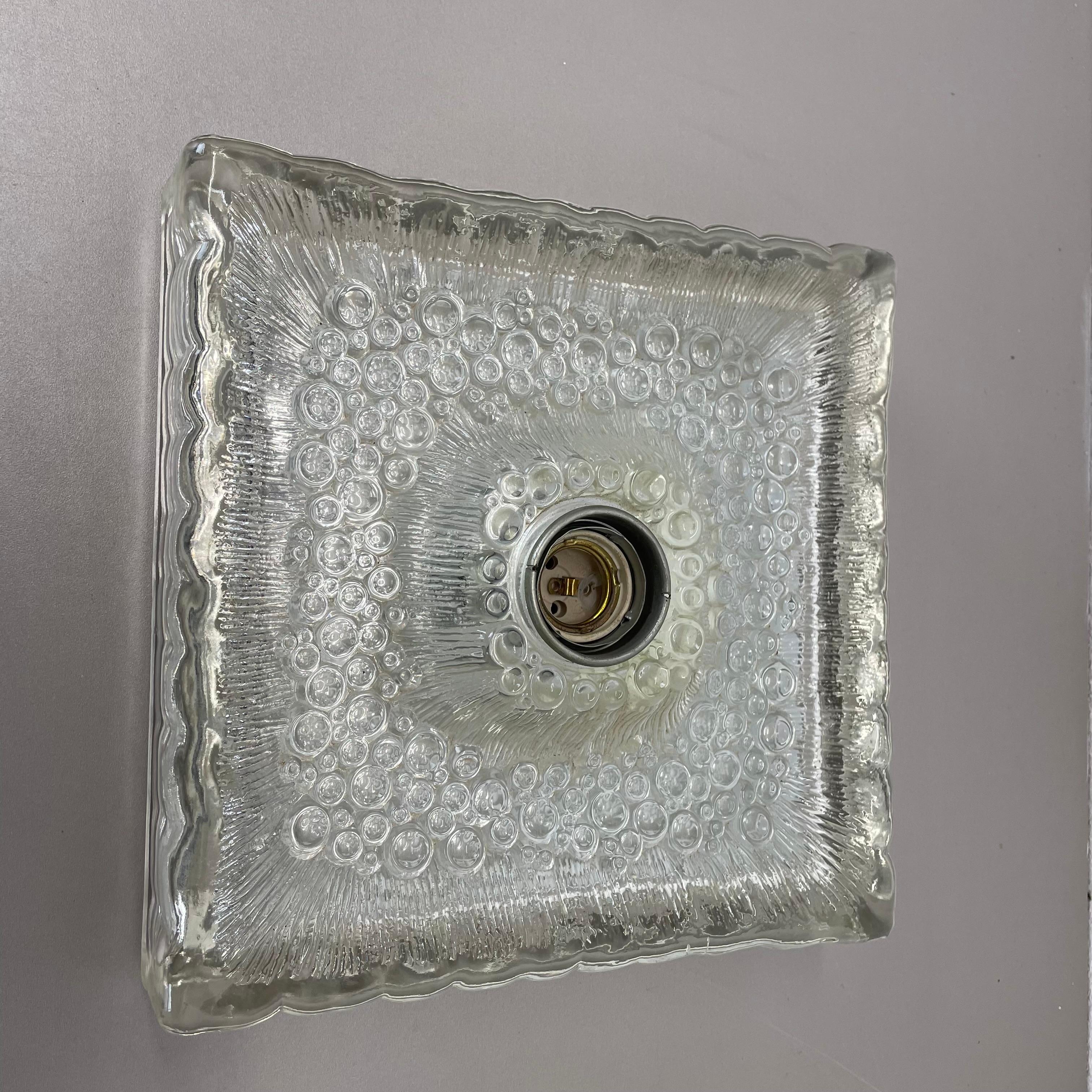 schöne CUBIC Eisglas-Wandleuchte von Hillebrand Lights, Deutschland, 1970er im Angebot 6
