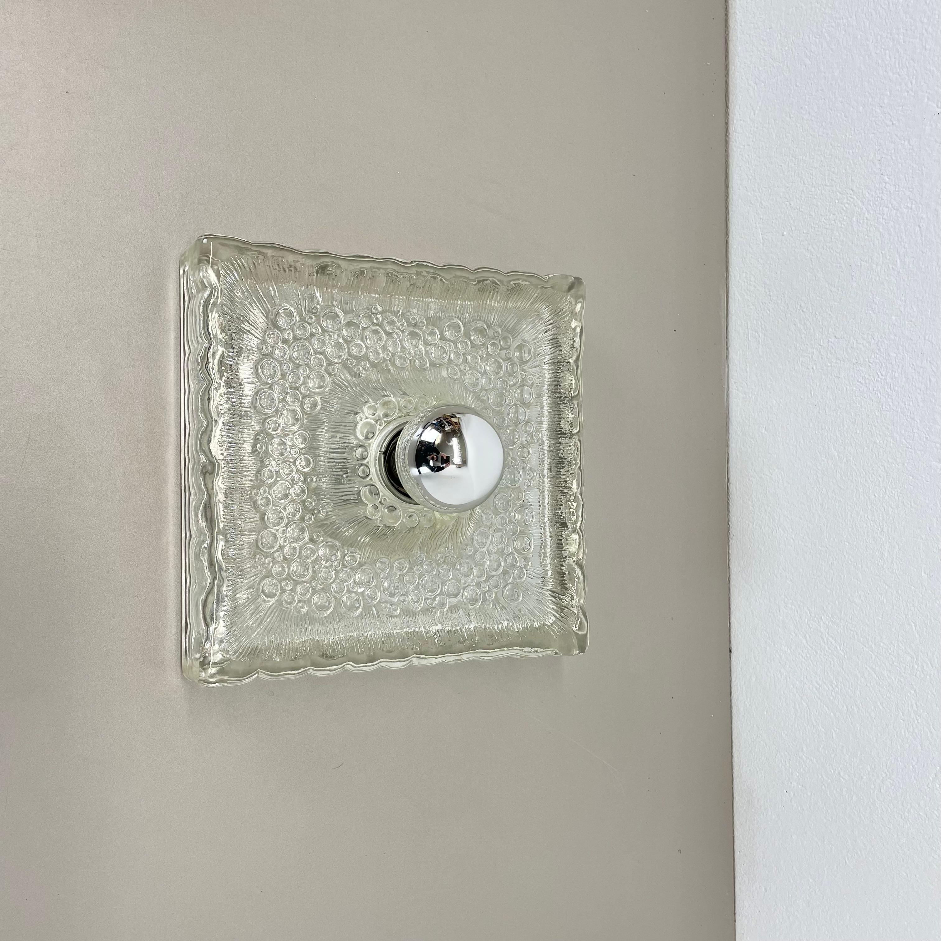 schöne CUBIC Eisglas-Wandleuchte von Hillebrand Lights, Deutschland, 1970er im Angebot 9
