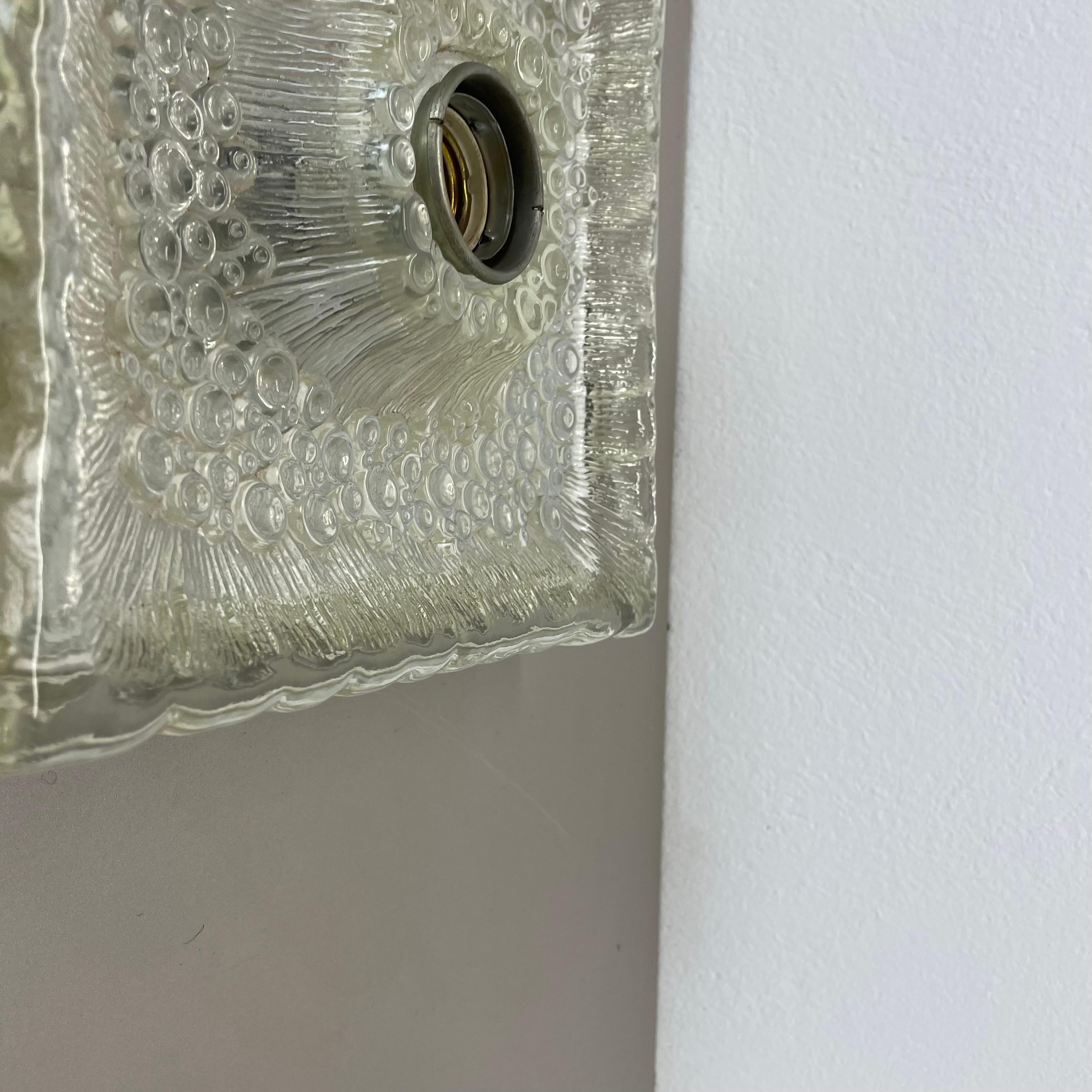 schöne CUBIC Eisglas-Wandleuchte von Hillebrand Lights, Deutschland, 1970er im Angebot 2