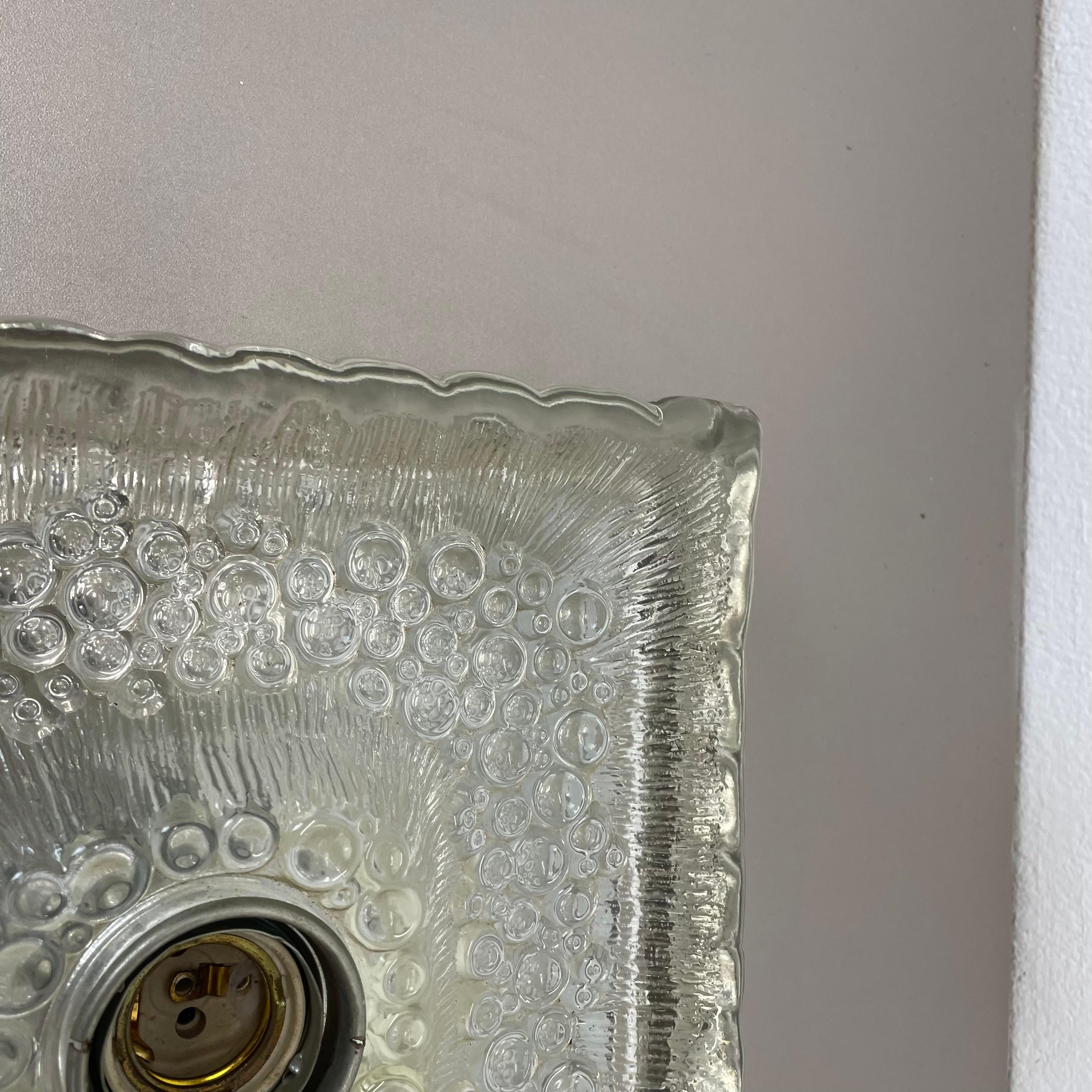 schöne CUBIC Eisglas-Wandleuchte von Hillebrand Lights, Deutschland, 1970er im Angebot 3