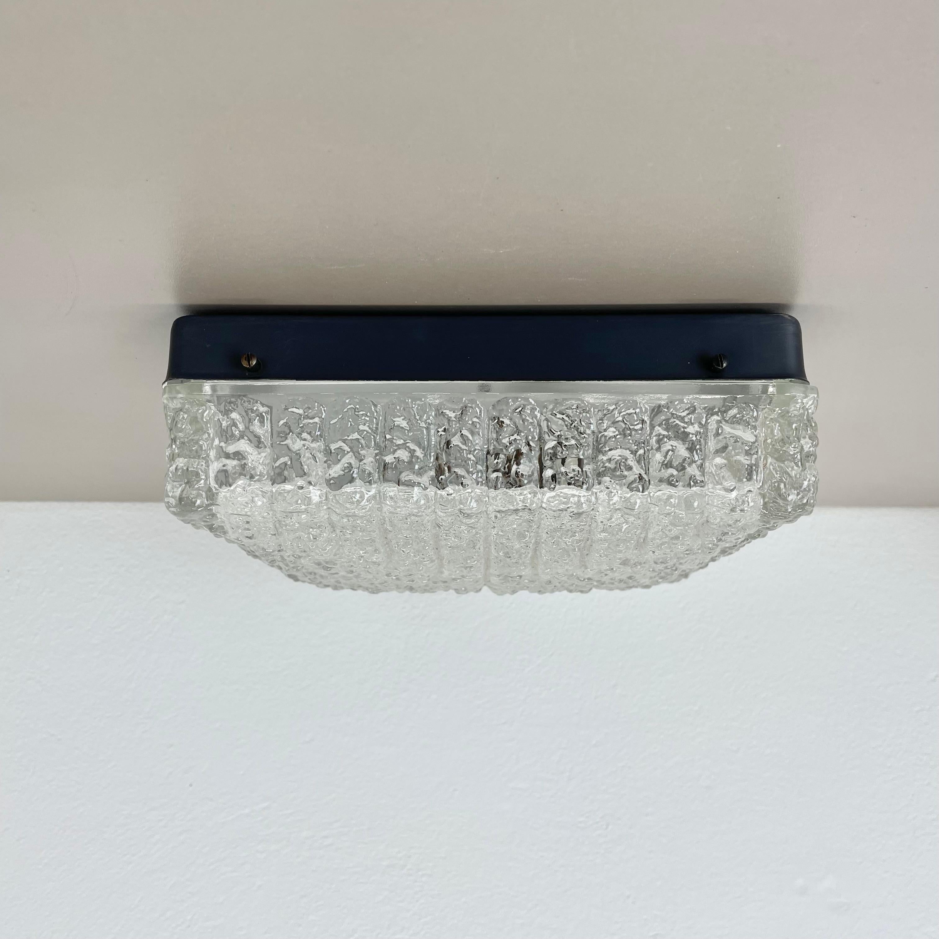 20th Century beautiful CUBIC Ice Glass Wall Light Sconce by RZB Lights, Germany, 1970s For Sale