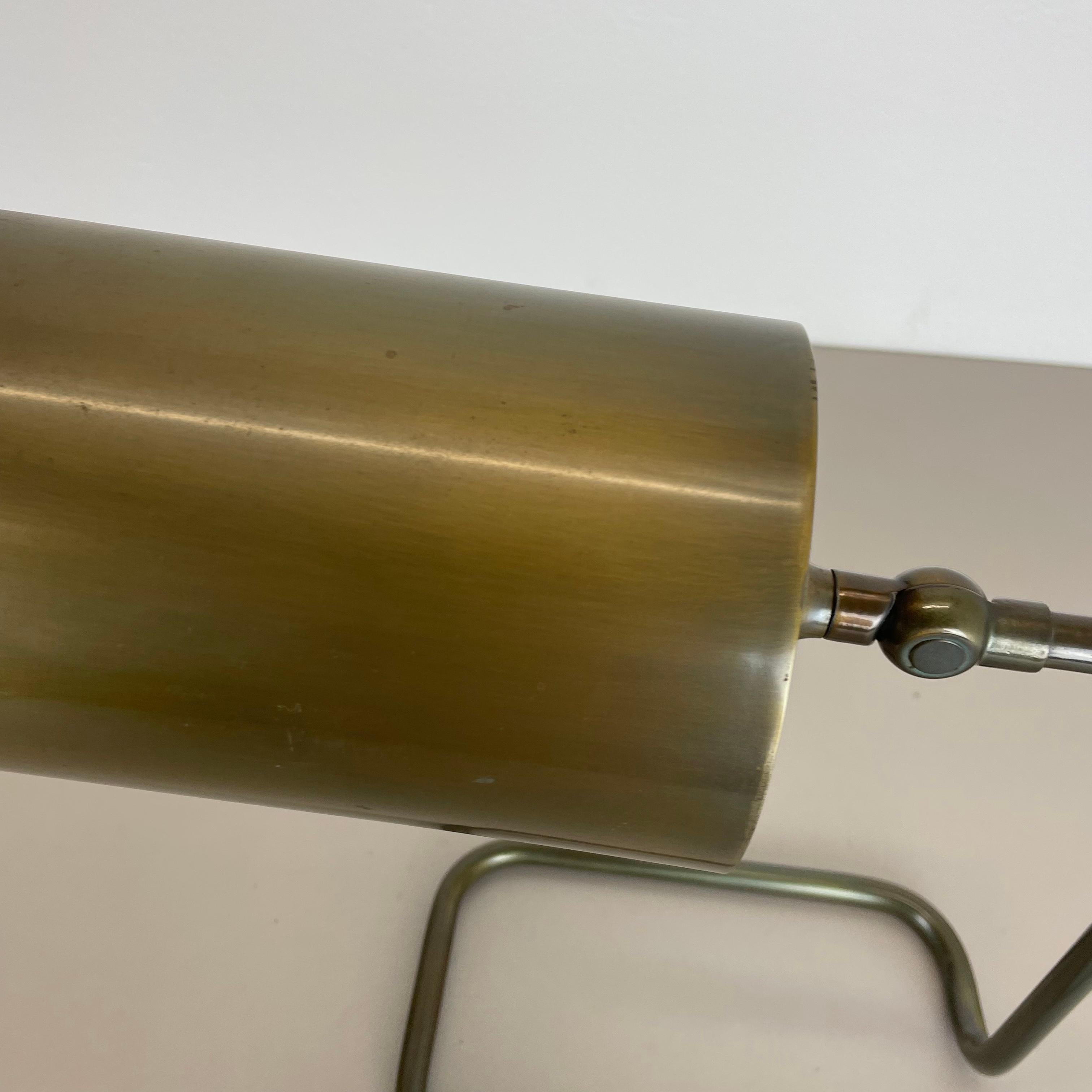 Fin du 20e siècle Magnifique lampe de bureau cubique en laiton moderniste d'origine, Allemagne, années 1970 en vente