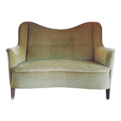 Beautiful Curved Sofa from Th 1940s