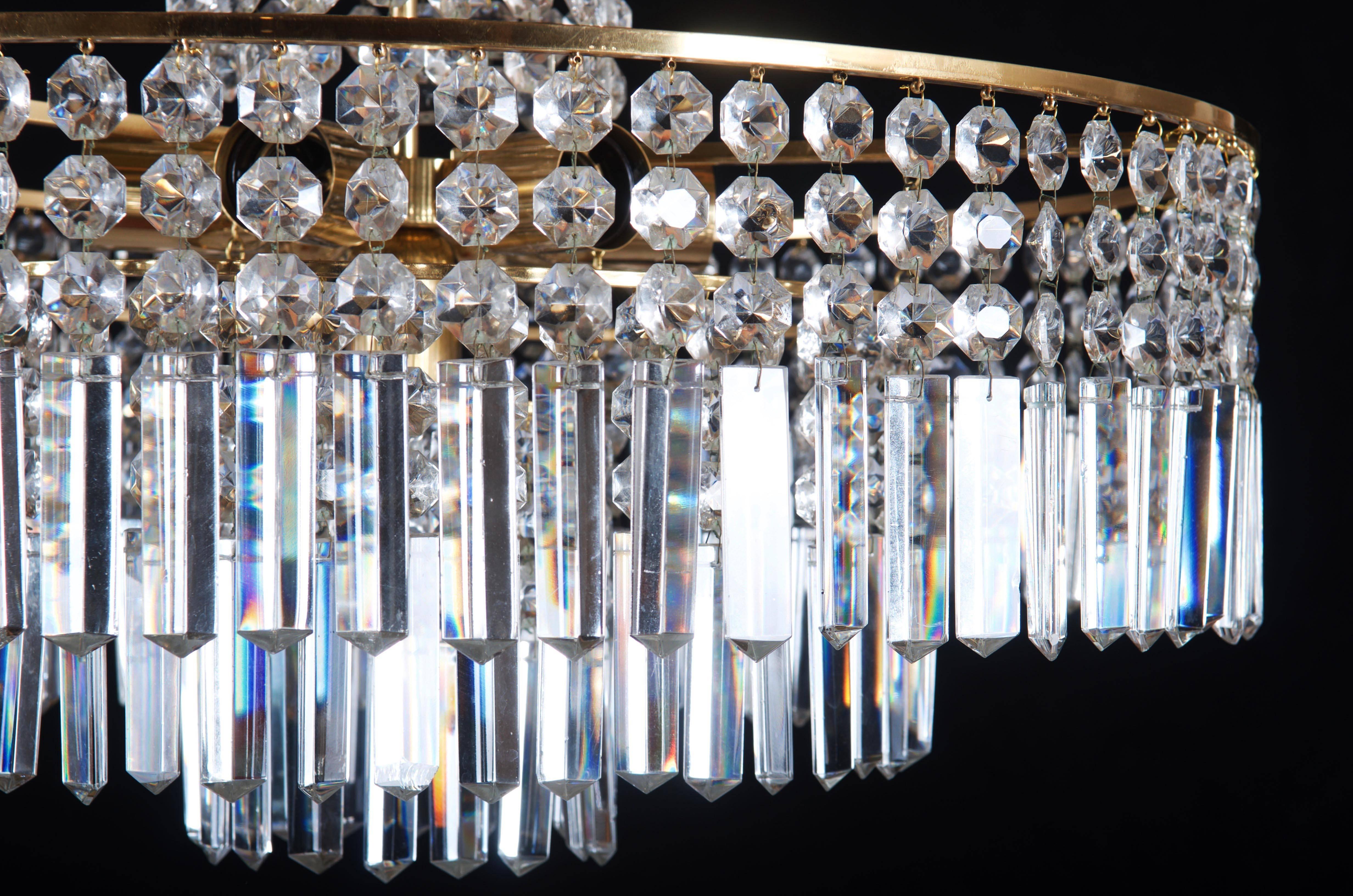 Beautiful Cut Crystal Chandelier by Bakalowits For Sale 2