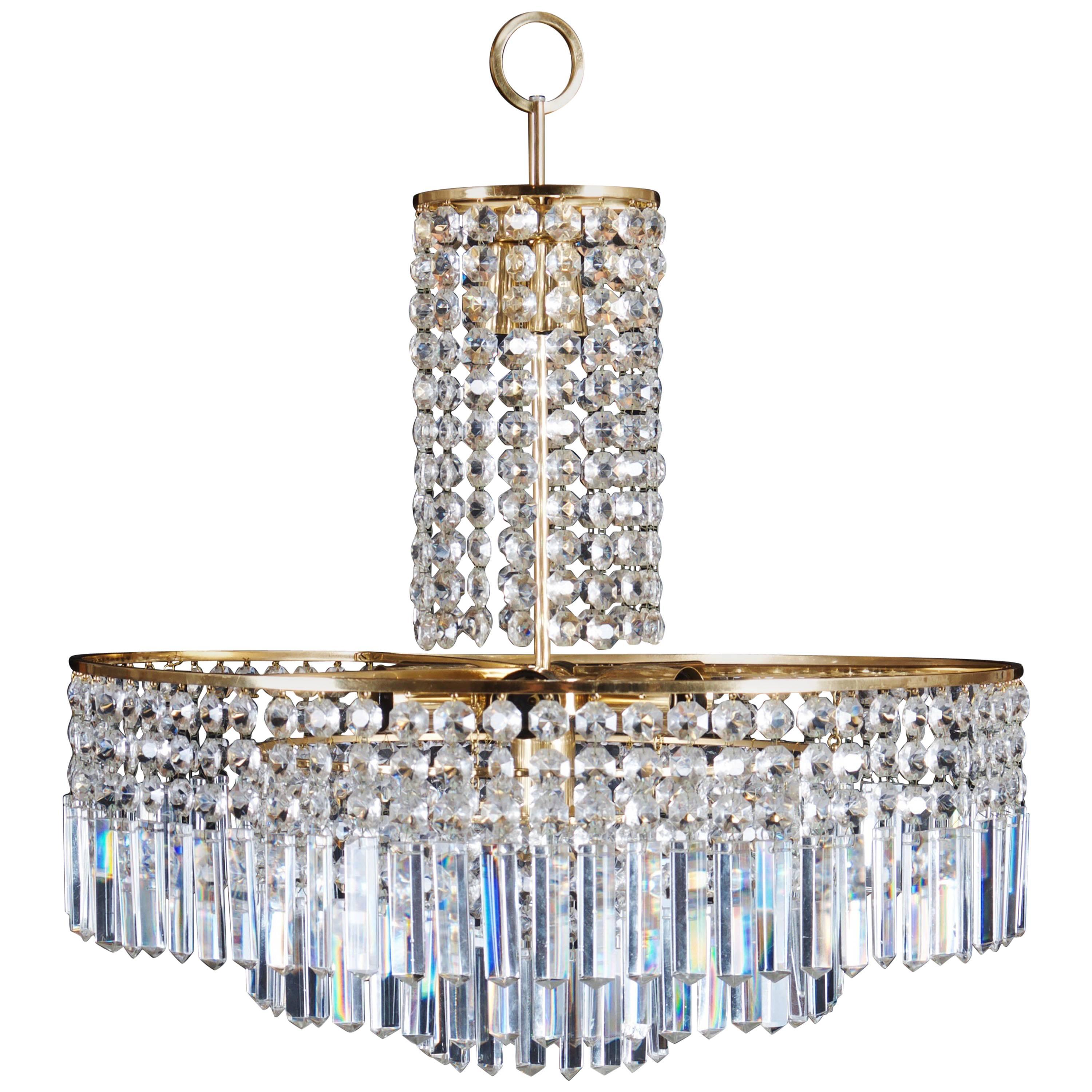 Magnifique lustre en cristal taillé de Bakalowits