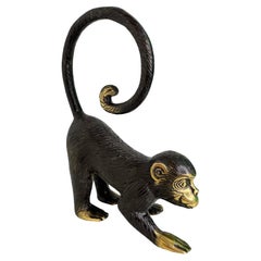 beautiful Cute Brass Monkey Sculpture Figure Statue Metal, Vintage, Italy, 1980s