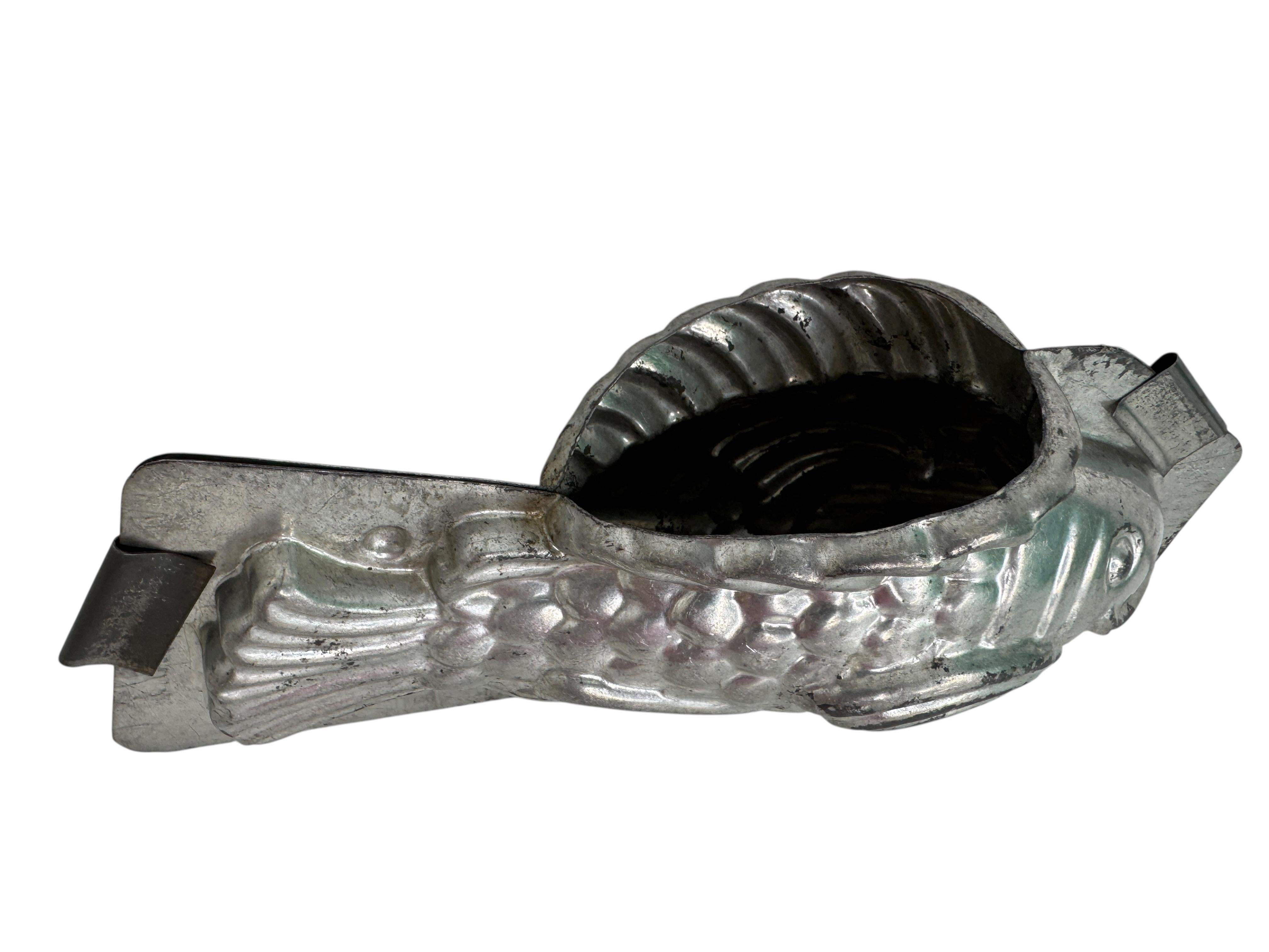 German Beautiful Cute Fish Dolphin Chocolate Mold Antique 1920s, France For Sale