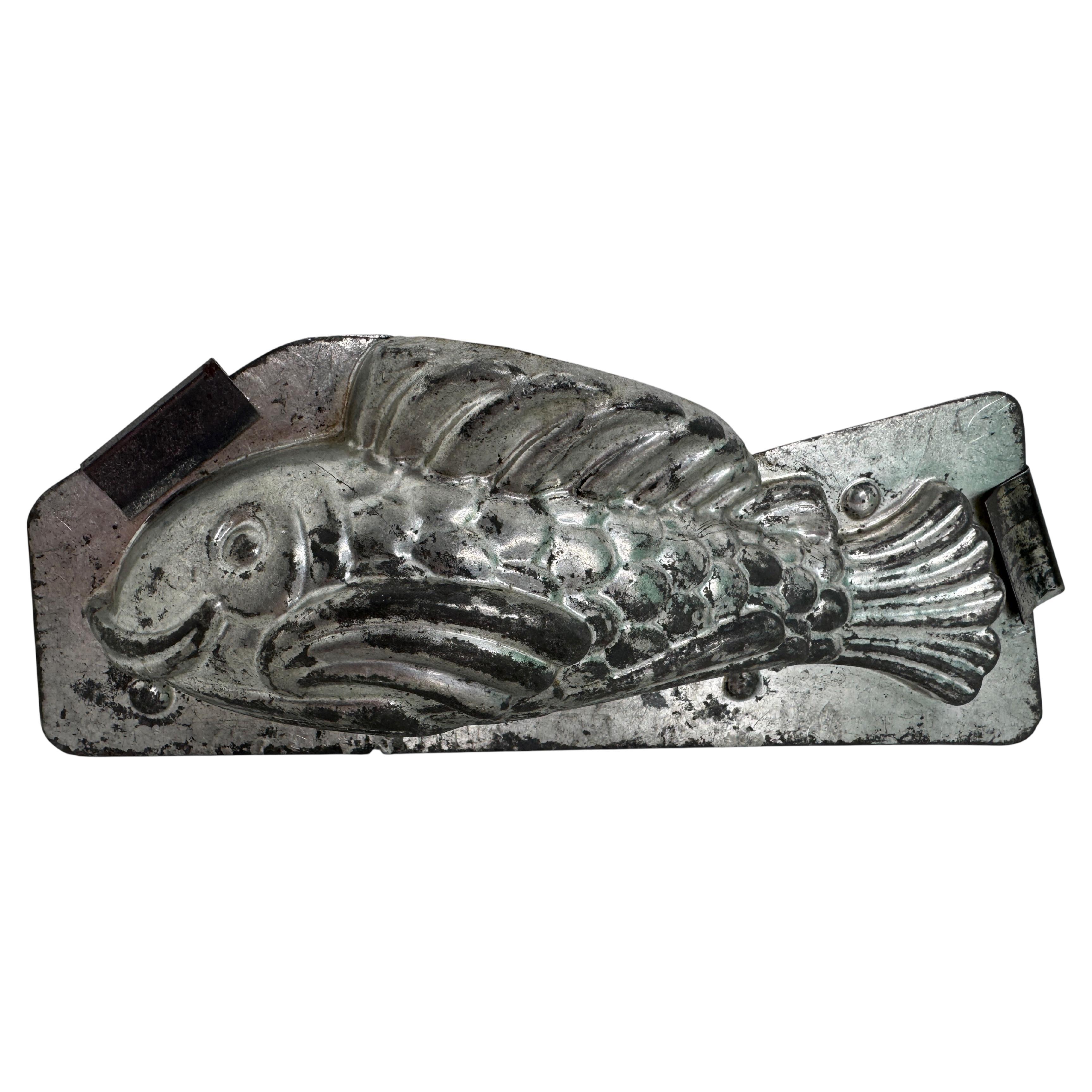 Beautiful Cute Fish Dolphin Chocolate Mold Antique 1920s, France For Sale