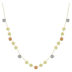 Beautiful Dangle Quartz 3 Color Gold 14 Karat Long Necklace For Her