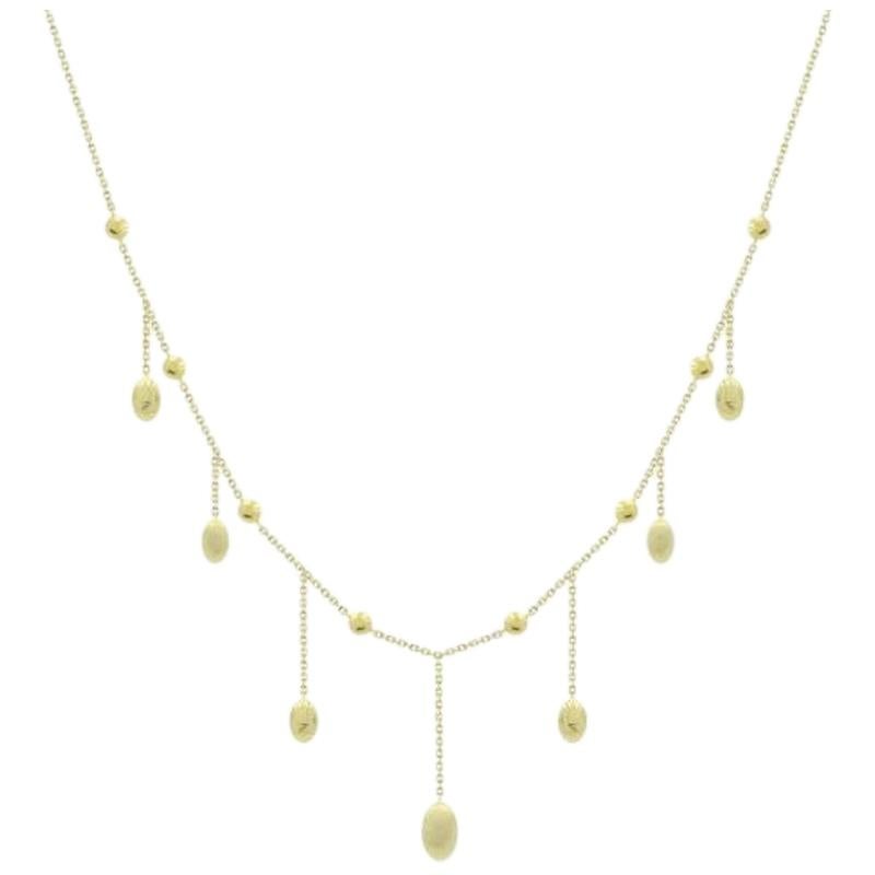 Beautiful Dangle Yellow Gold 14 Karat Long Choker Necklace For Her For Sale