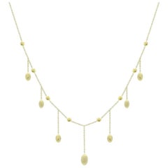 Beautiful Dangle Yellow Gold 14 Karat Long Choker Necklace For Her