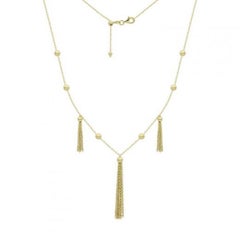Beautiful Dangle Yellow Gold 14 Karat Long Necklace For Her