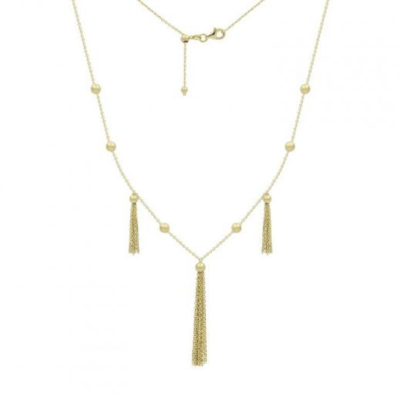 Magnifique collier long en or jaune 14 carats à pendentifs pour elle Neuf - En vente à Genève, GE