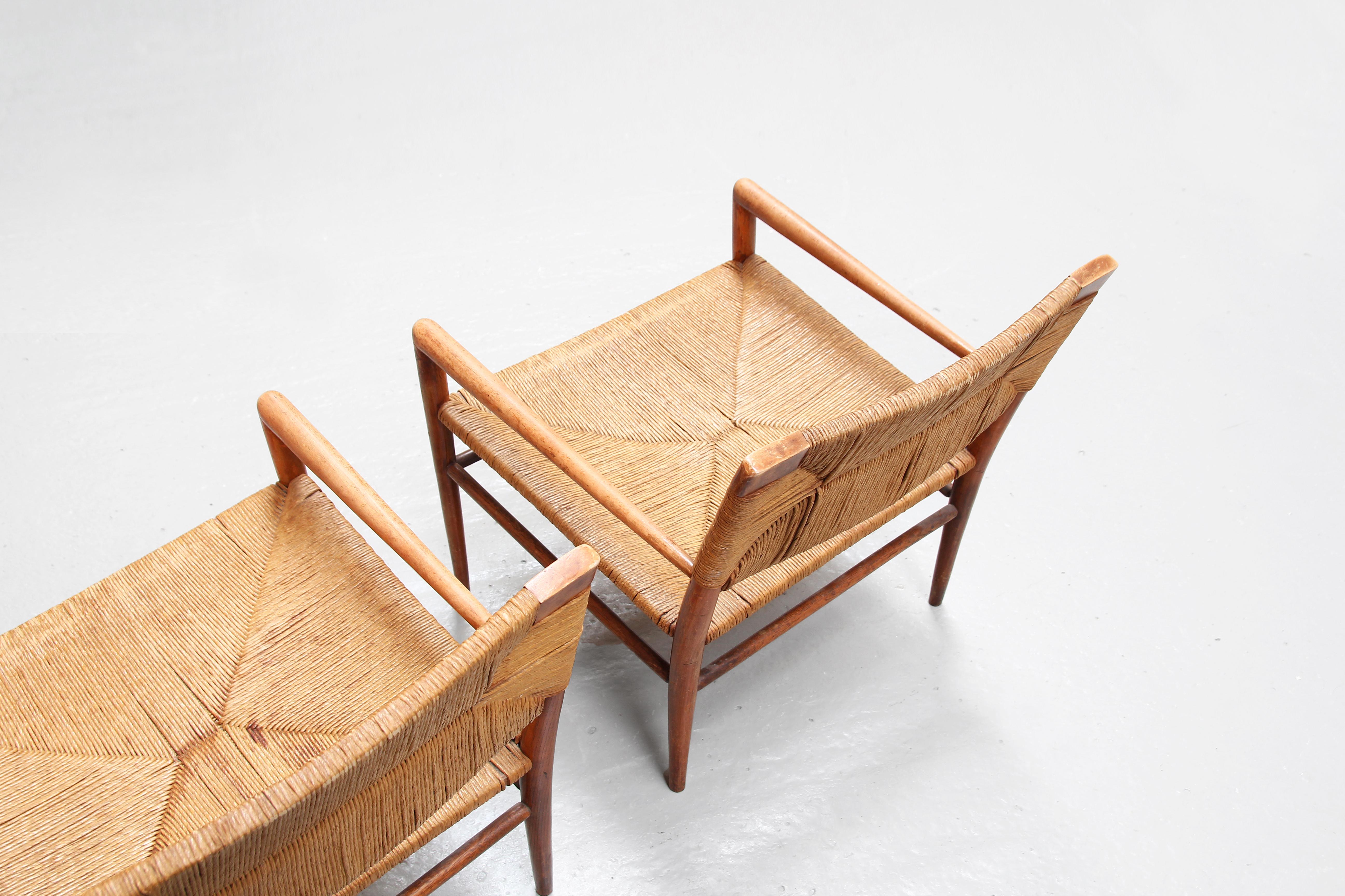 Beech Pair of American Lounge Chairs by Mel Smilow for Smilow-Thielle 1950ies