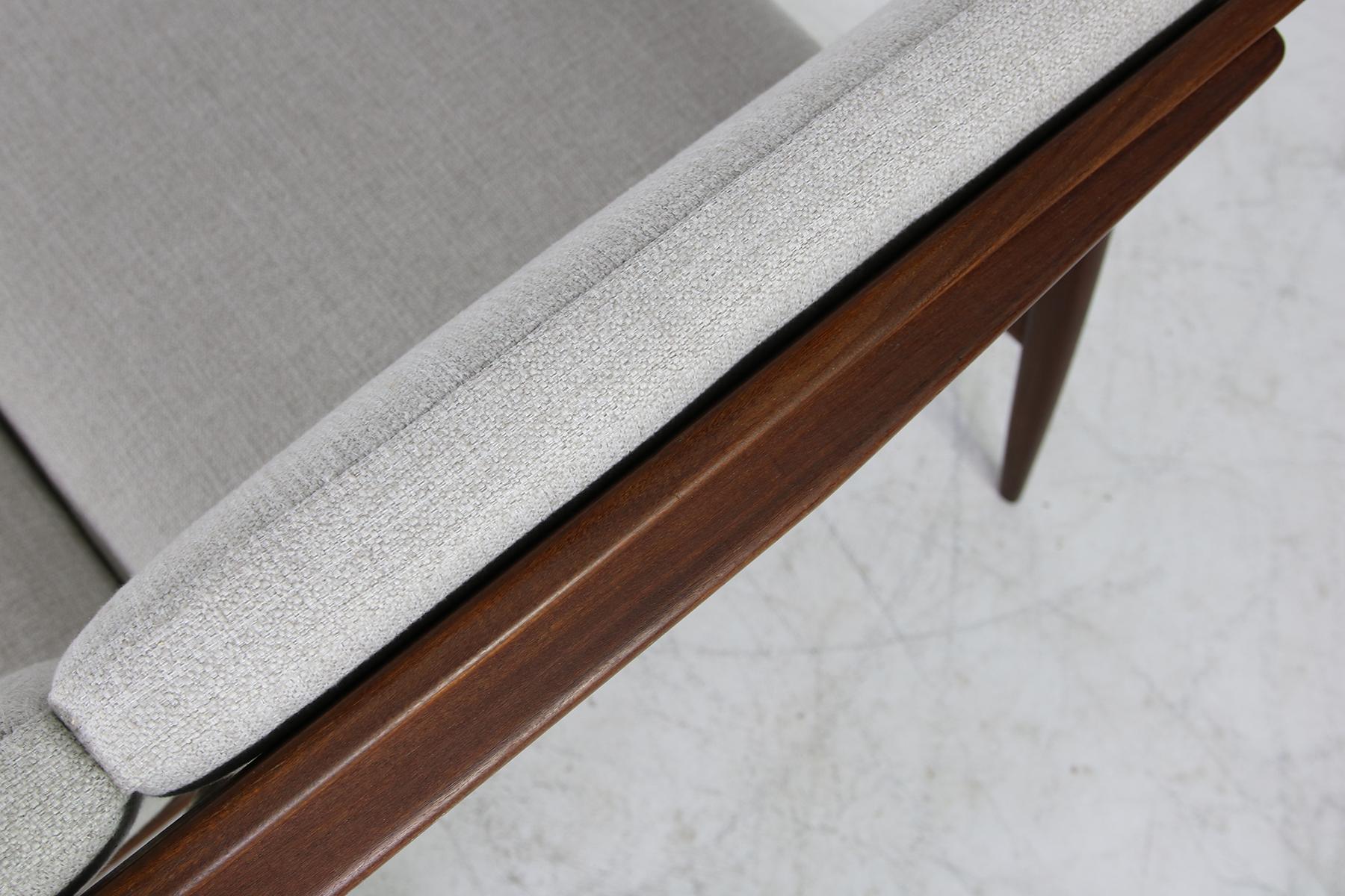 Fabric Beautiful Danish 1960s Kofod-Larsen Teak Sofa, Mod. Kandidaten, New Upholstery