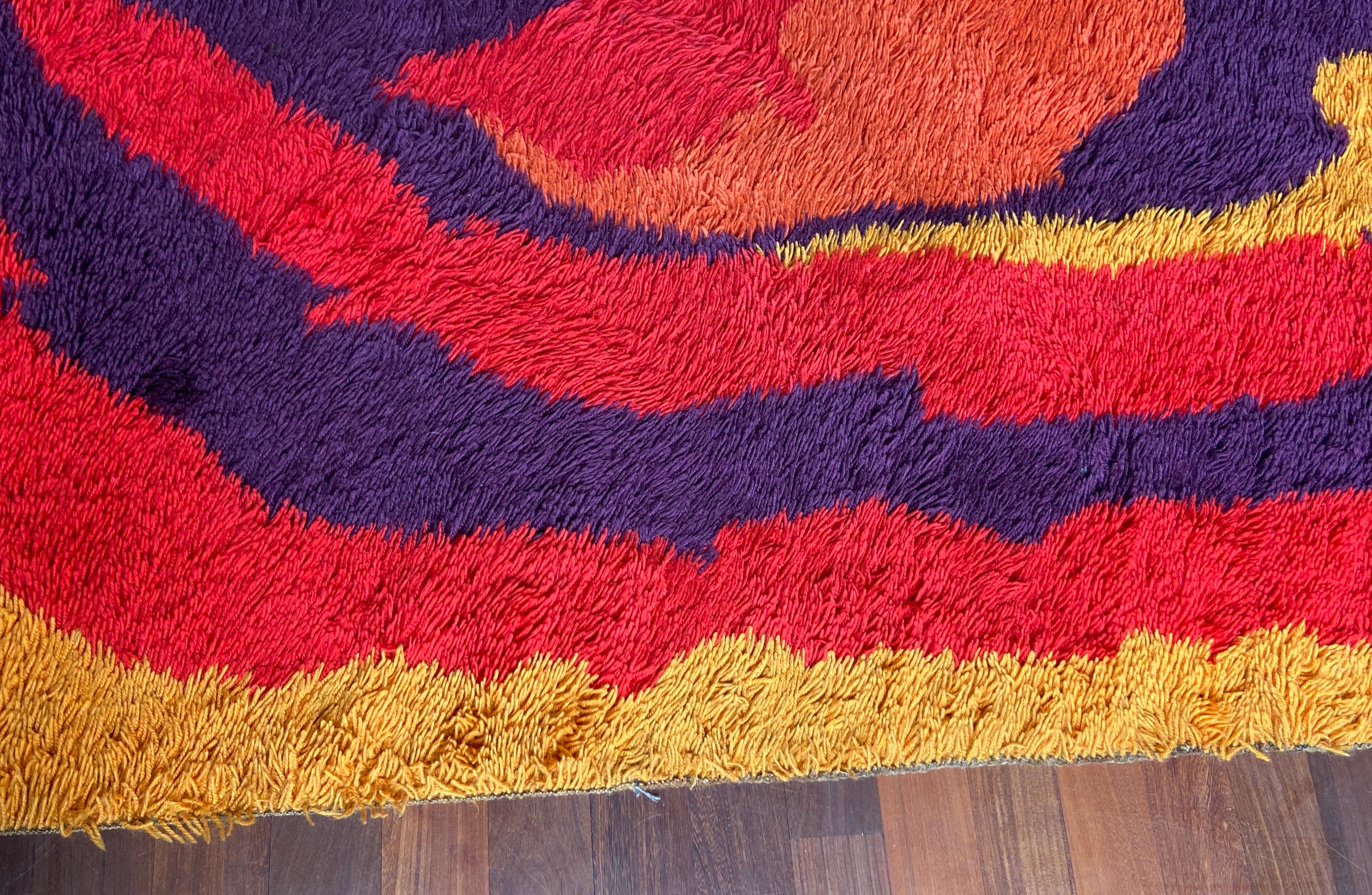 Lana Bellissimo tappeto danese di lana Ege Rya 6' x 9' in vendita