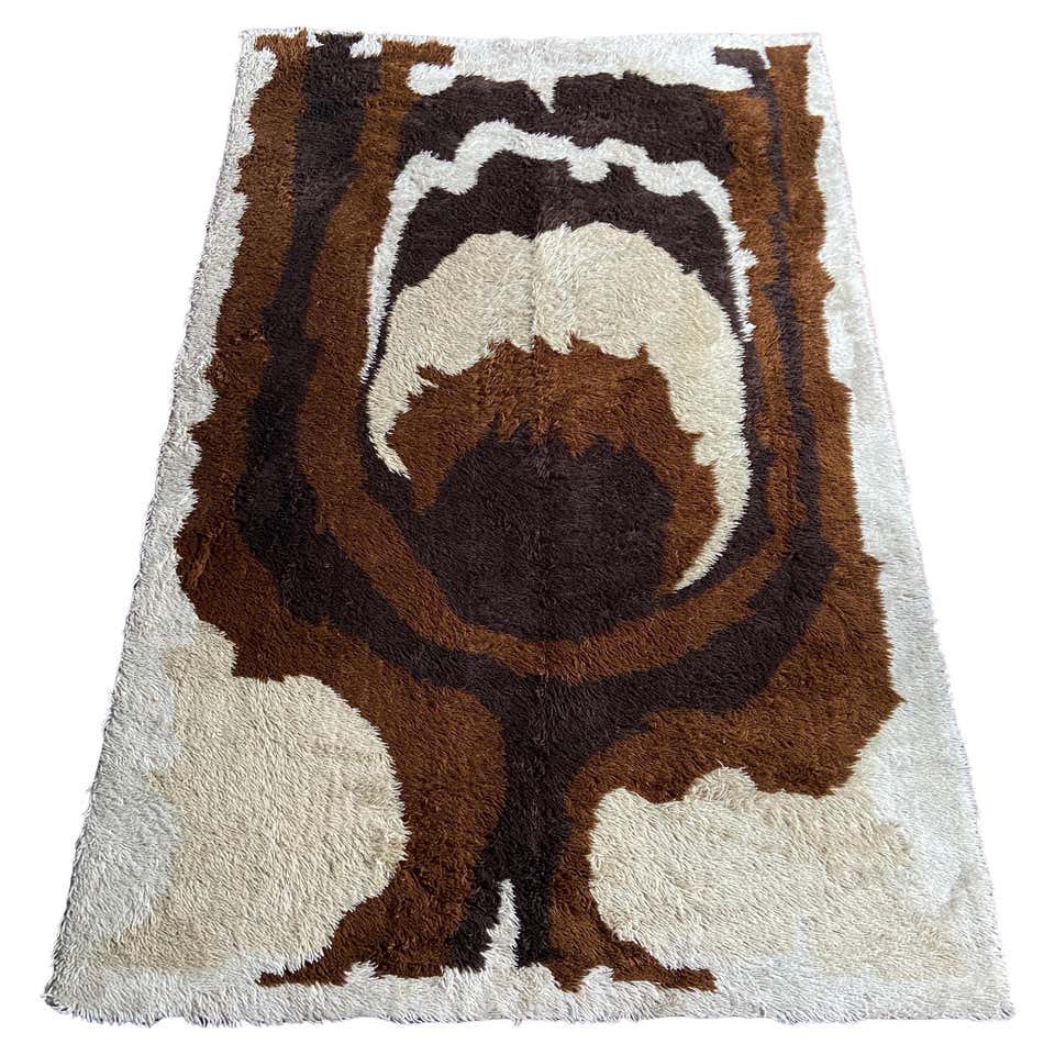 Original Scandinavian high-pile, Rya rug carpet, Denmark design, 1970s ...