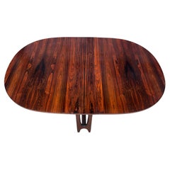 Beautiful Danish modern rosewood oval folding drop leaf dining table