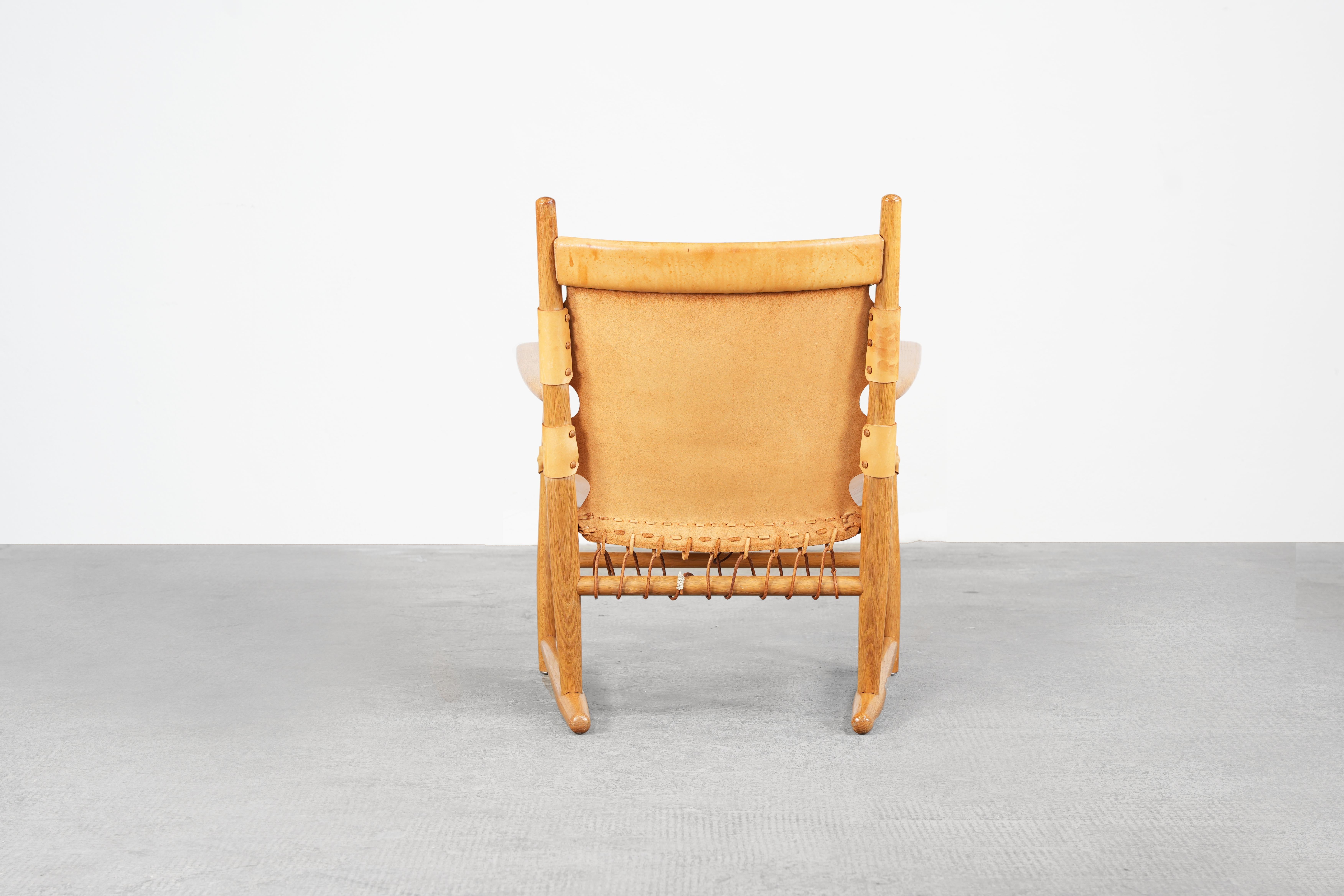 Beautiful Danish Oak hunting Lounge Chair from the, 1960s 1