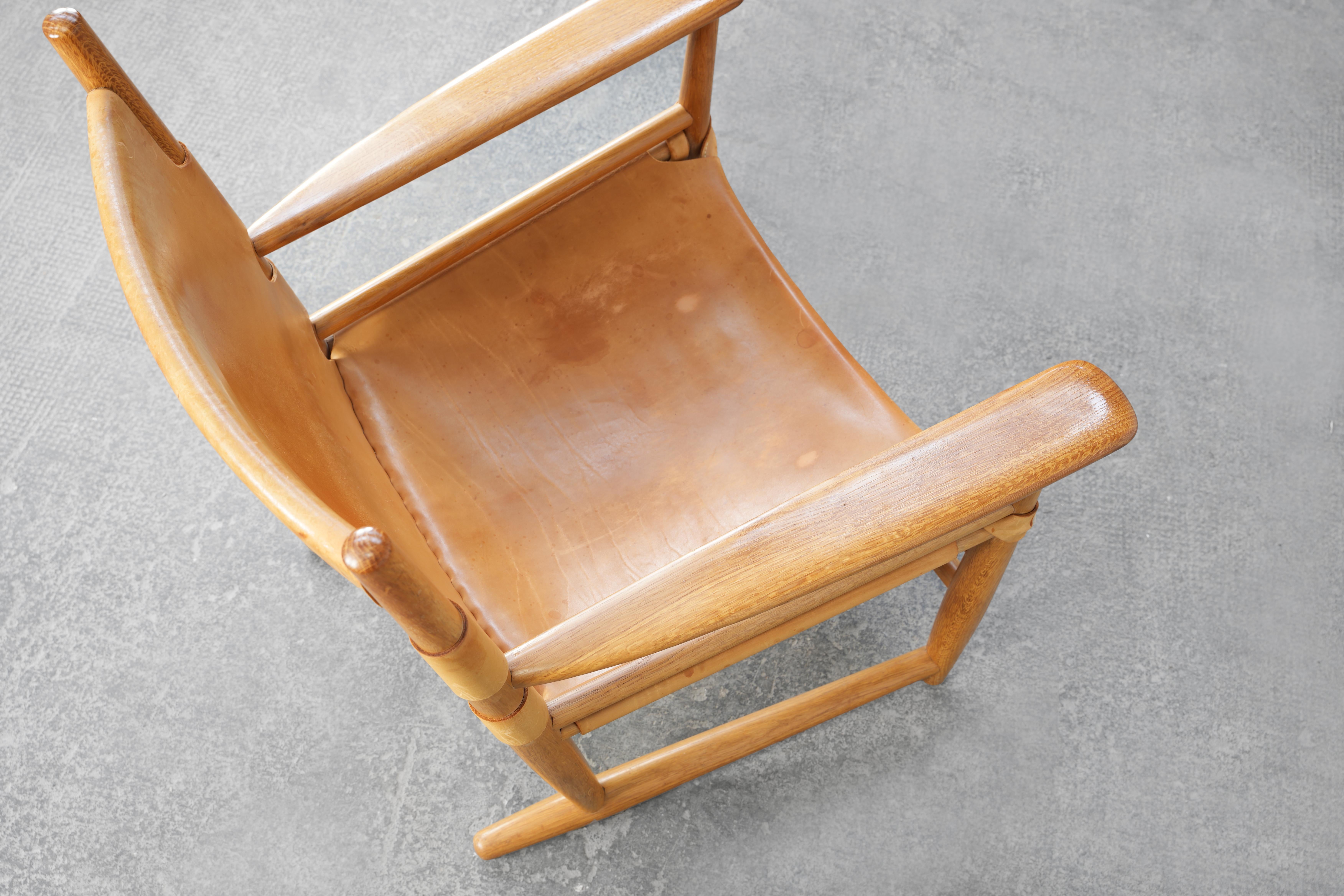 Beautiful Danish Oak hunting Lounge Chair from the, 1960s 3