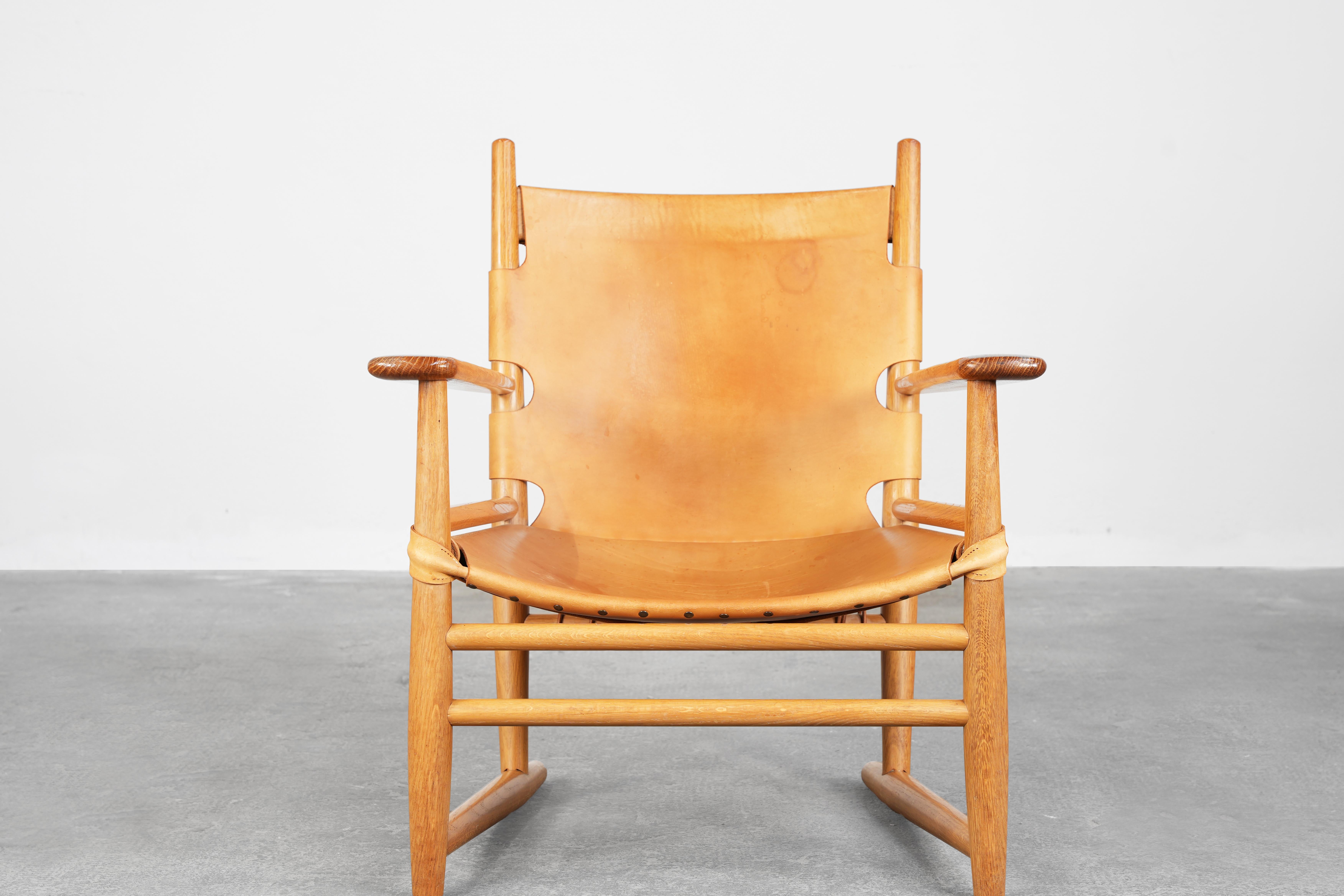 Beautiful Danish Oak hunting Lounge Chair from the, 1960s 4