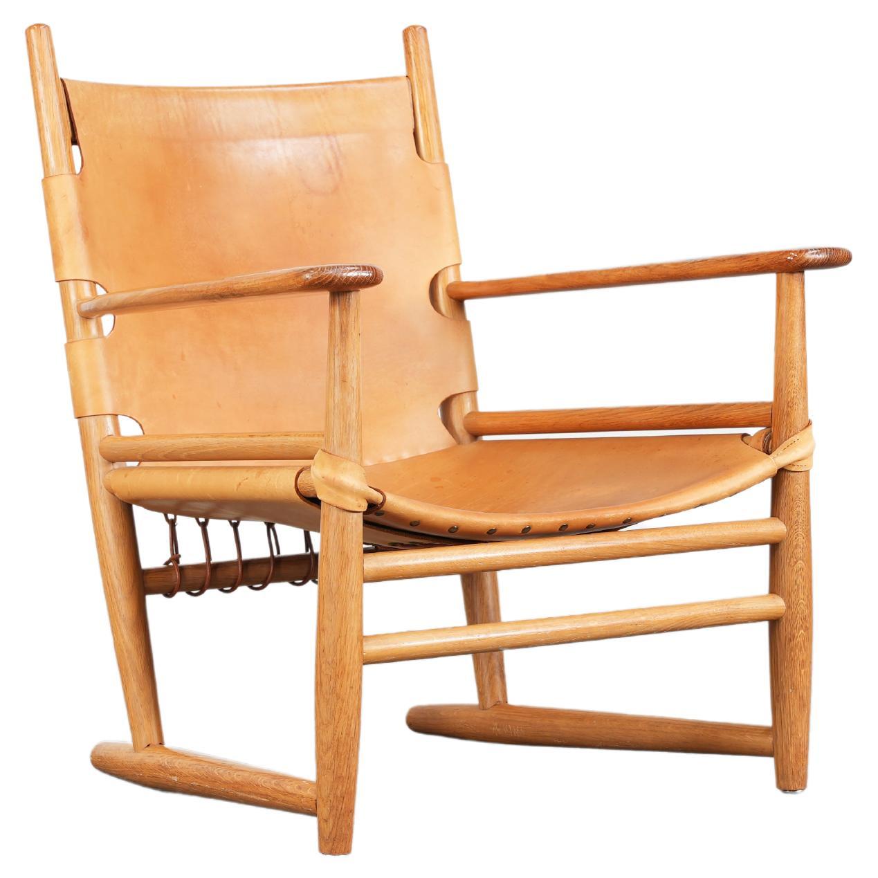 Beautiful Danish Oak hunting Lounge Chair from the, 1960s