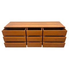 Beautiful Danish teak 9 drawer dresser with rounded corners very clean