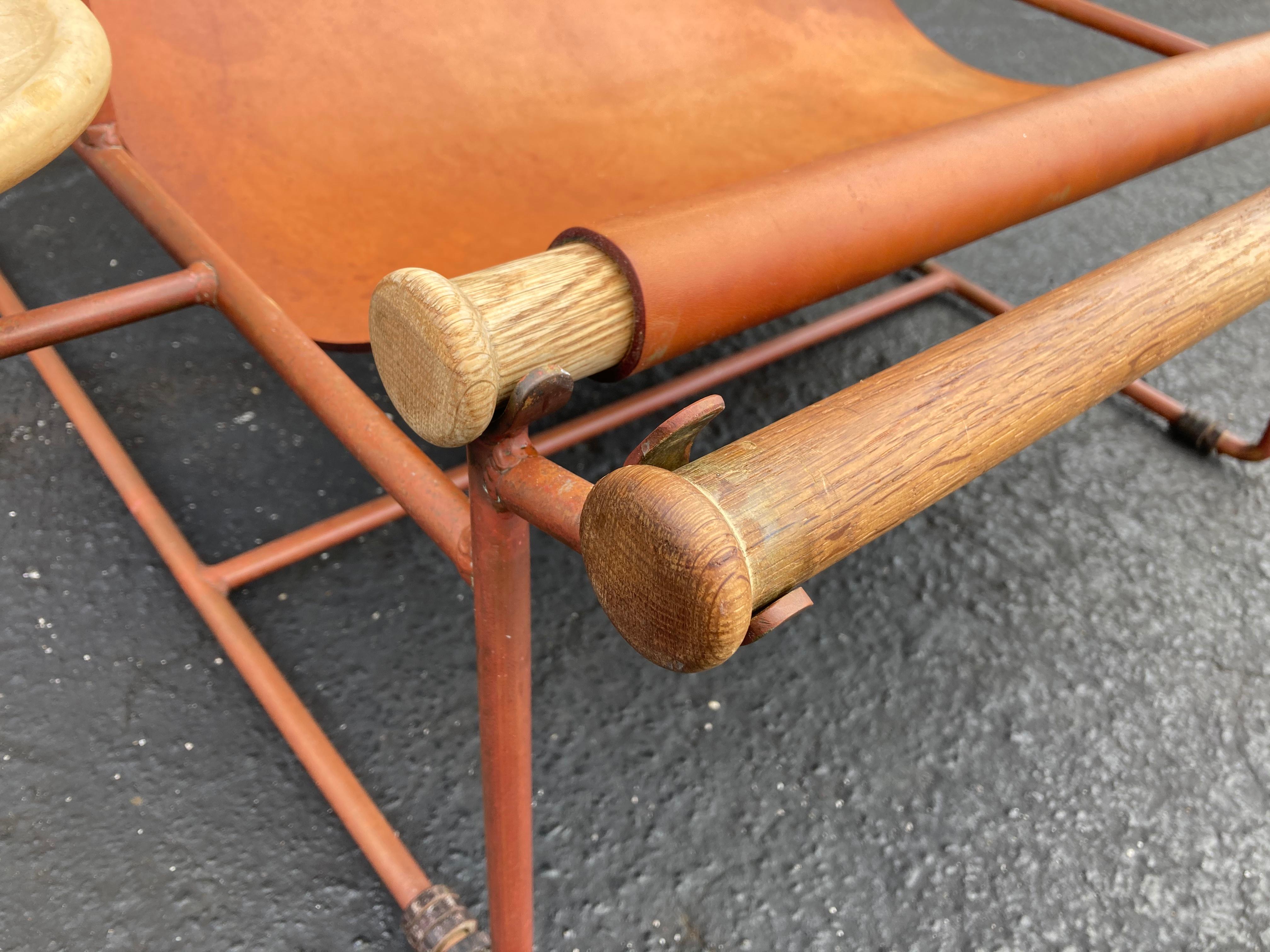Beautiful Deck Lounge Chair Designed by Tyler Hays and Made by BDDW, Leather 7