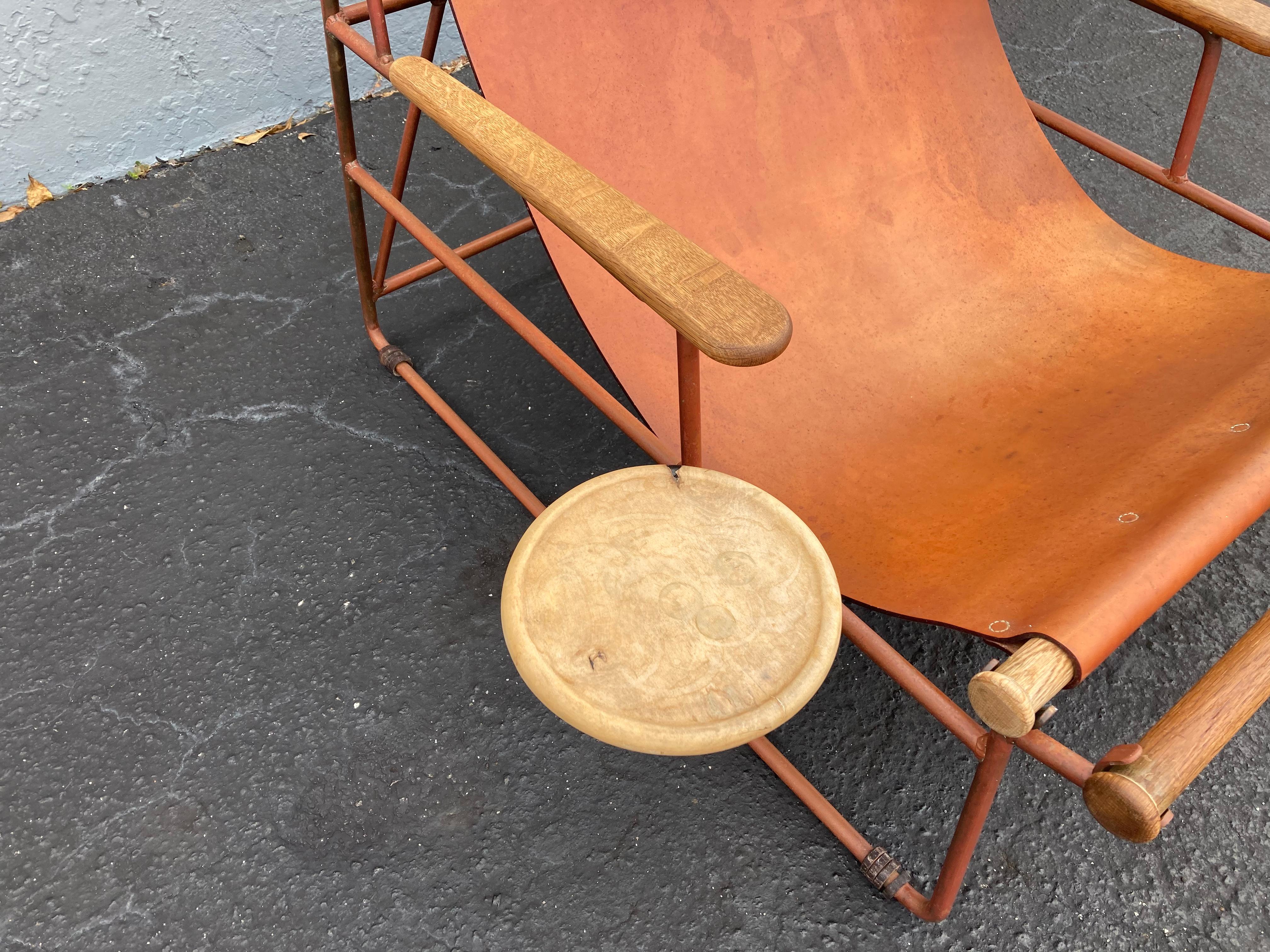 Beautiful Deck Lounge Chair Designed by Tyler Hays and Made by BDDW, Leather 10