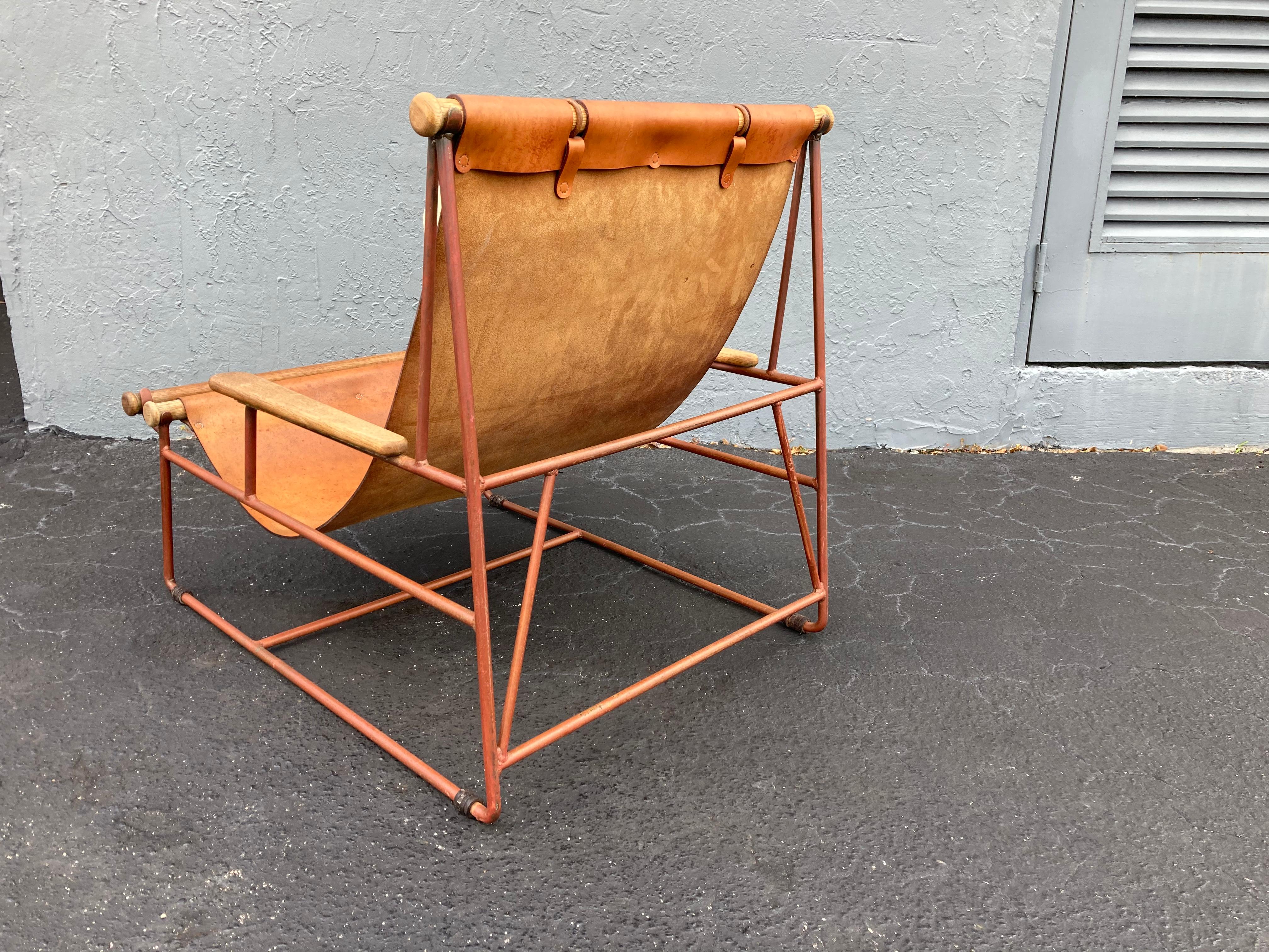 Contemporary Beautiful Deck Lounge Chair Designed by Tyler Hays and Made by BDDW, Leather
