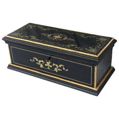 Antique Beautiful Decorative Box in Boulle Marquetry Napoleon III, France, circa 1870