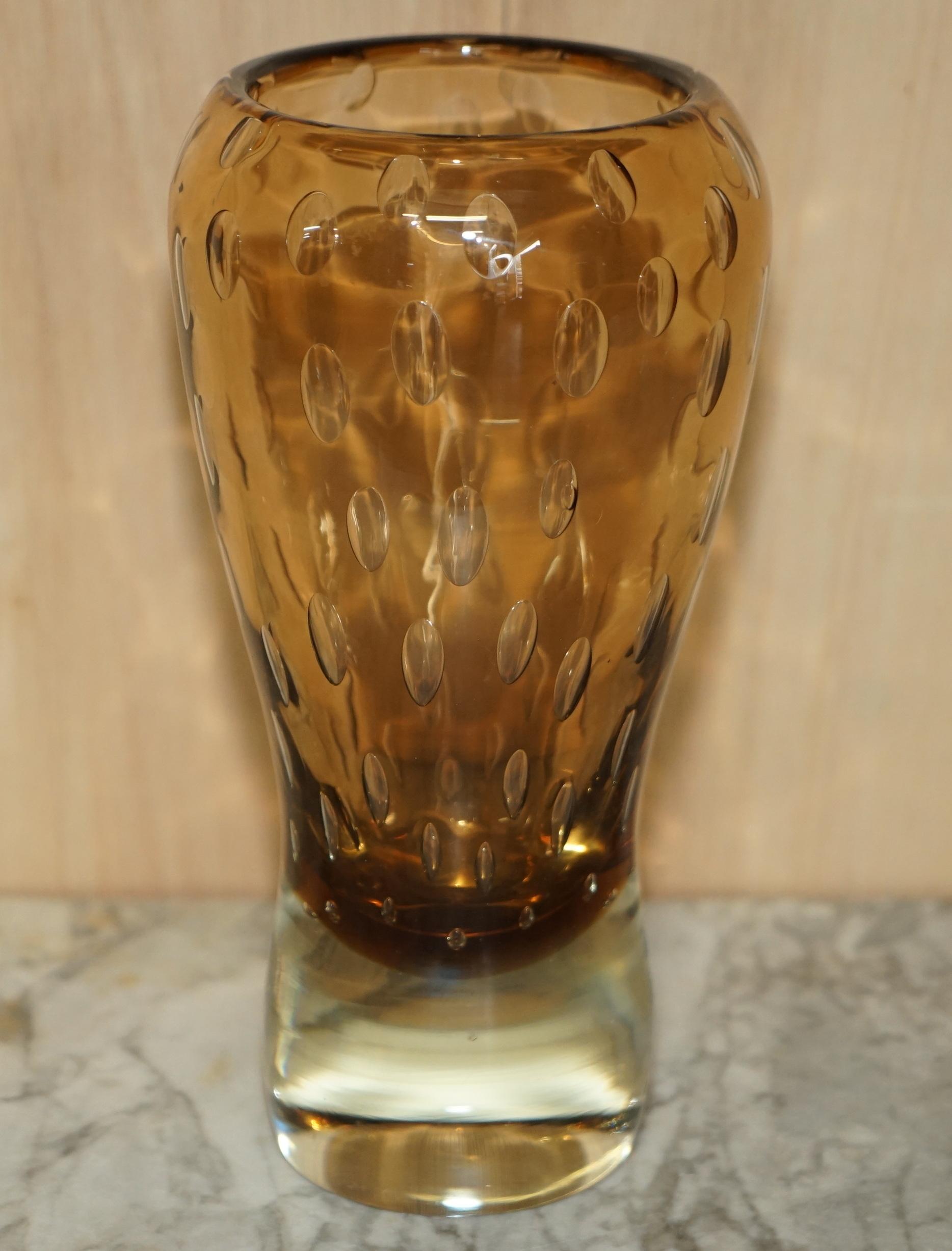 Magnifique vase décoratif en verre décoratif fait sur mesure avec un motif de bulles d'air en vente 5
