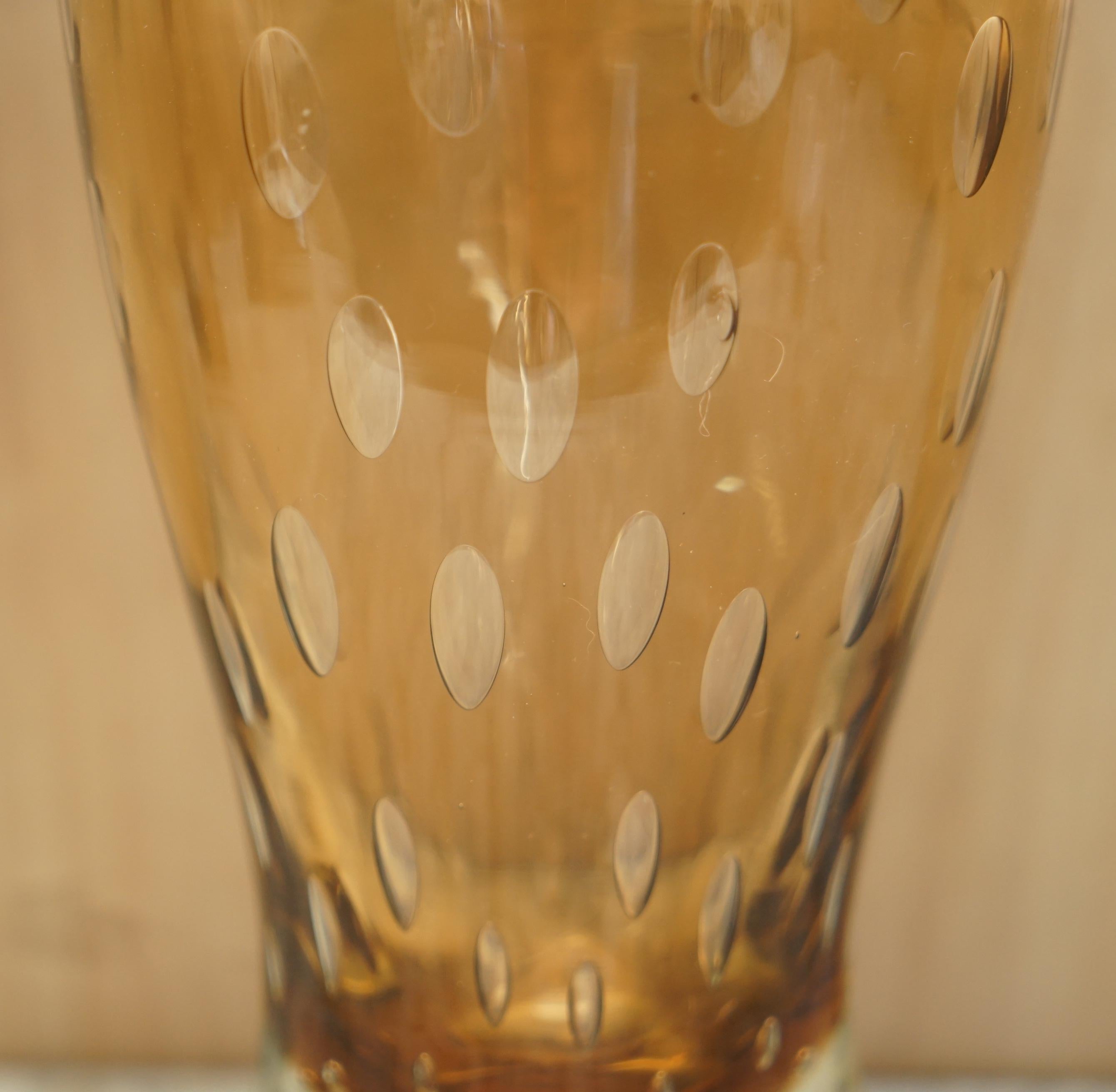 Magnifique vase décoratif en verre décoratif fait sur mesure avec un motif de bulles d'air en vente 7