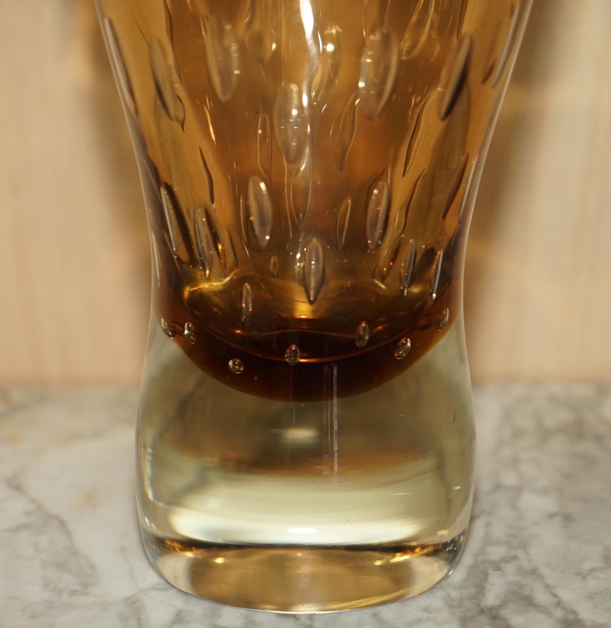 European Beautiful Decorative Custom Made Decorative Glass Vase with Air Bubble Design For Sale