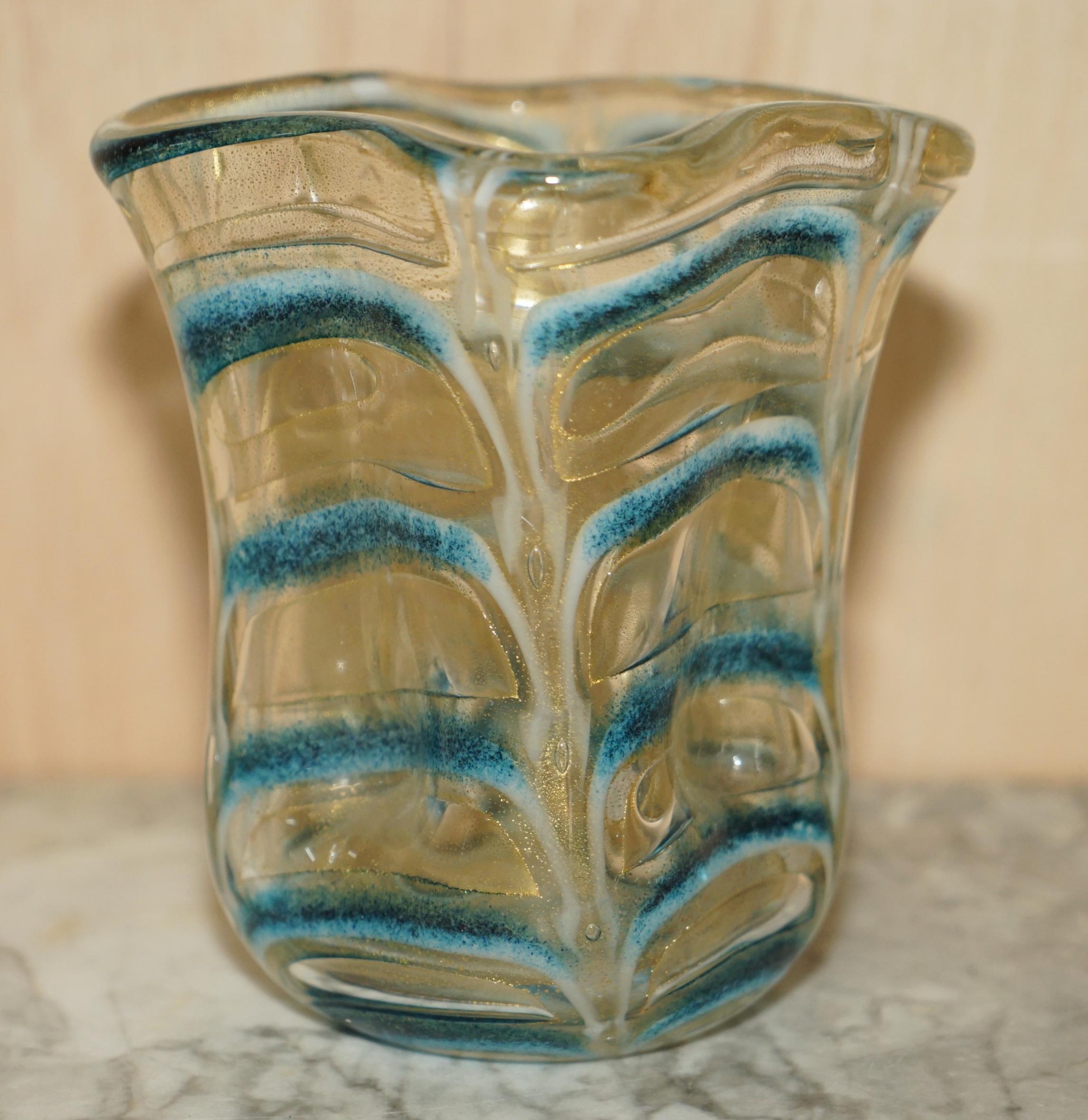Beautiful Decorative Custom Made Decorative Glass Vase with Crimped Design For Sale 5