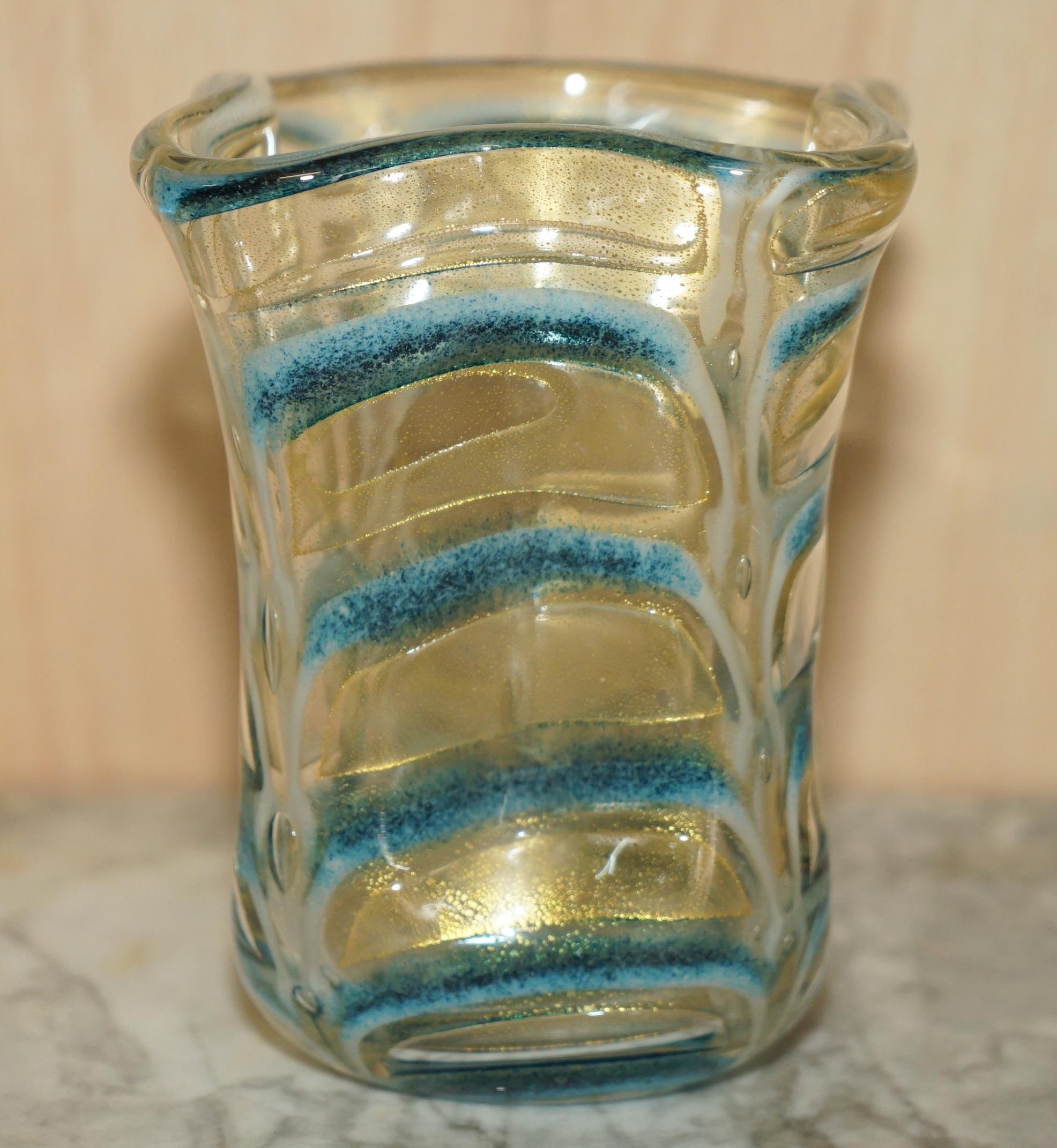 Beautiful Decorative Custom Made Decorative Glass Vase with Crimped Design For Sale 2
