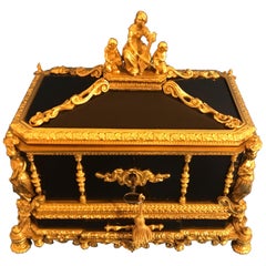 Beautiful Decorative French 1830 Ebony and Ormolu Sarcophagus Box