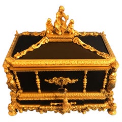 Beautiful Decorative French 1830 Ebony and Ormolu Sarcophagus Box