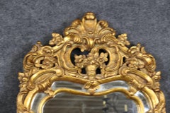 Beautiful Decorative French Louis XV Style Narrow Gilded Mirror