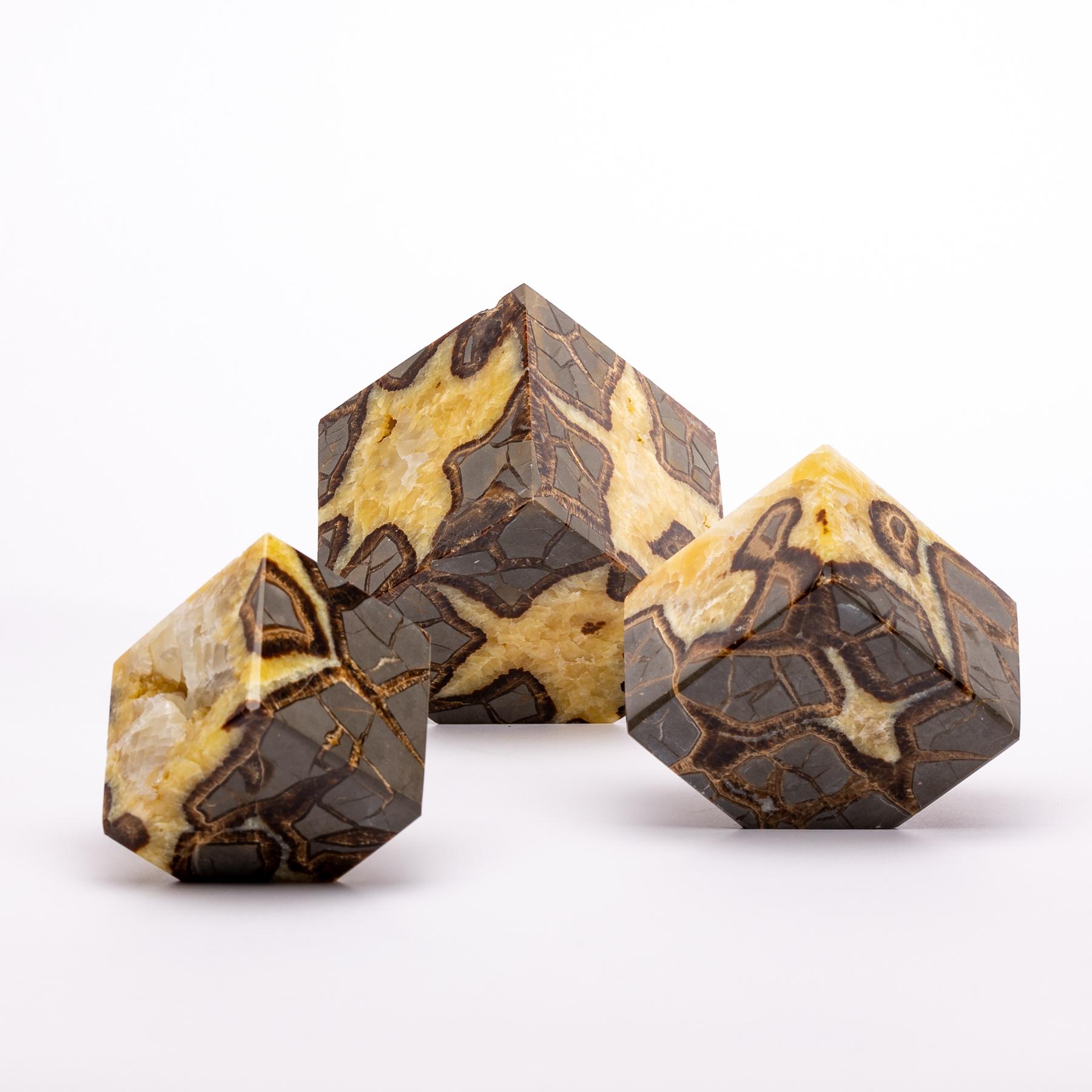 Very decorative set of three septarian cubes from Madagascar
Sizes:
3