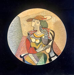 Beautiful Decorative Textured Ceramic Bowl After Picasso Marie Therese