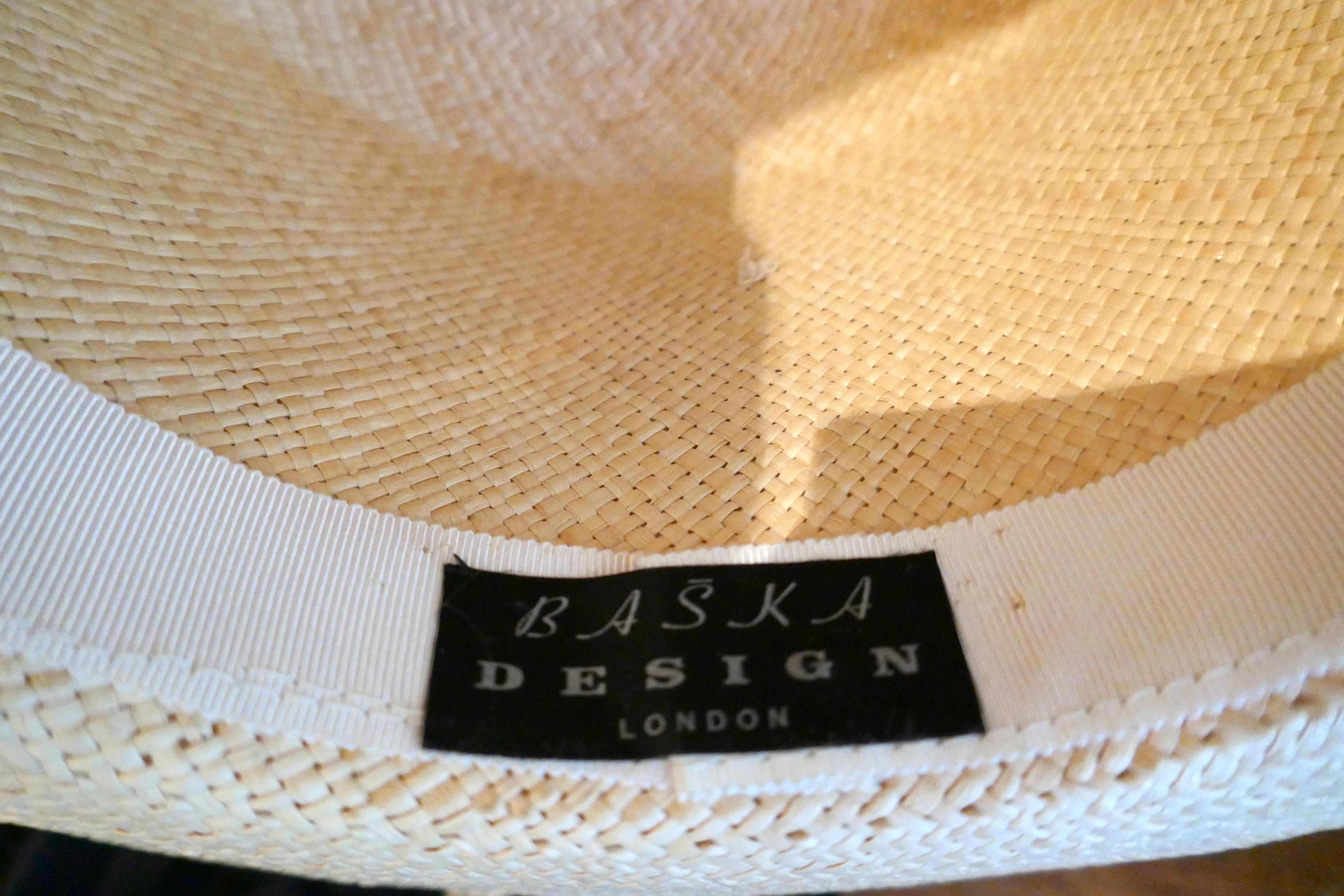Beige Beautiful Deep Brim Boater Panama Hat by BASKA Design London 